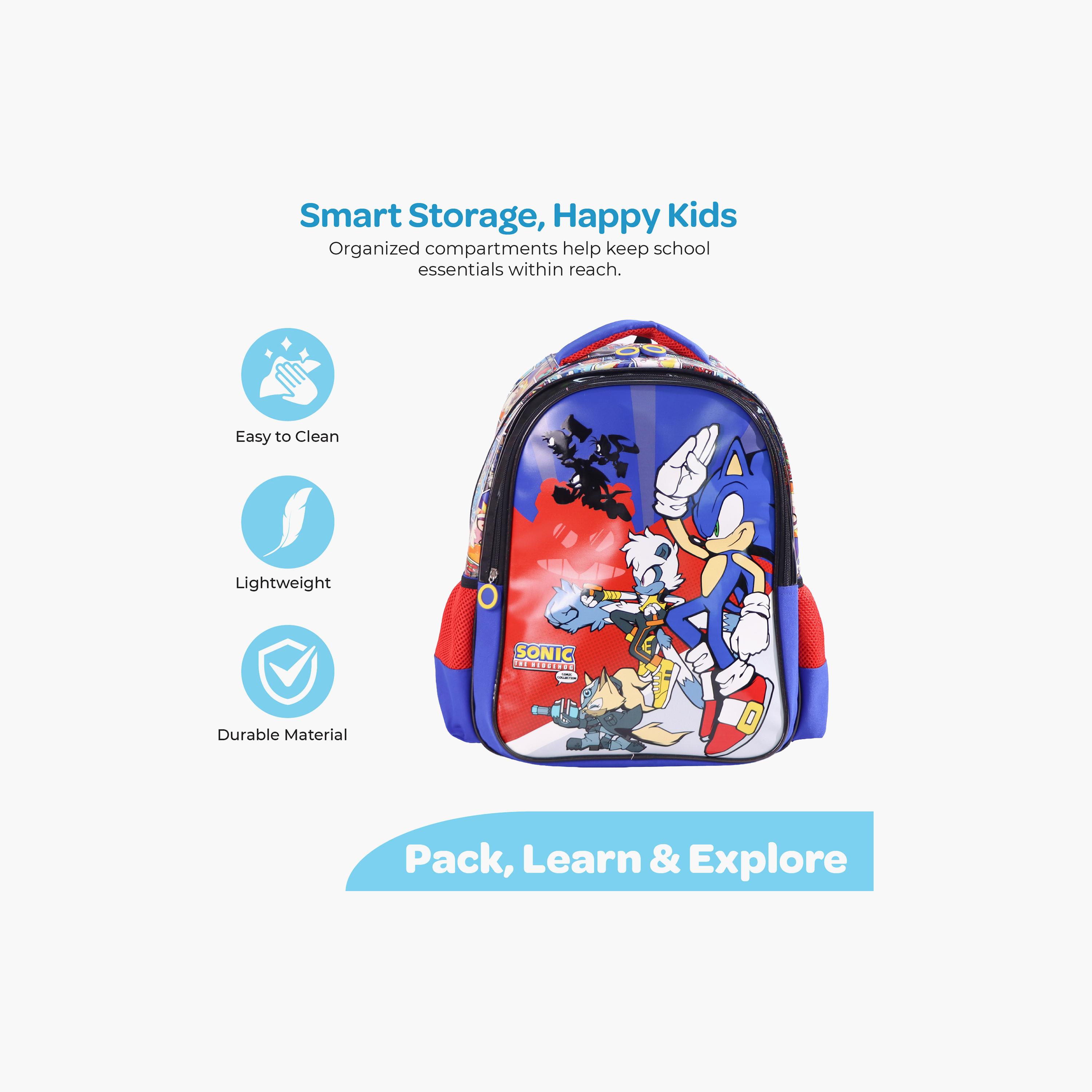 Moon Sonic the Hedgehog School Bag with Lunch Bag & Pencil Case - 16 Inch-school-bagsandbackpacks-sets-image-5