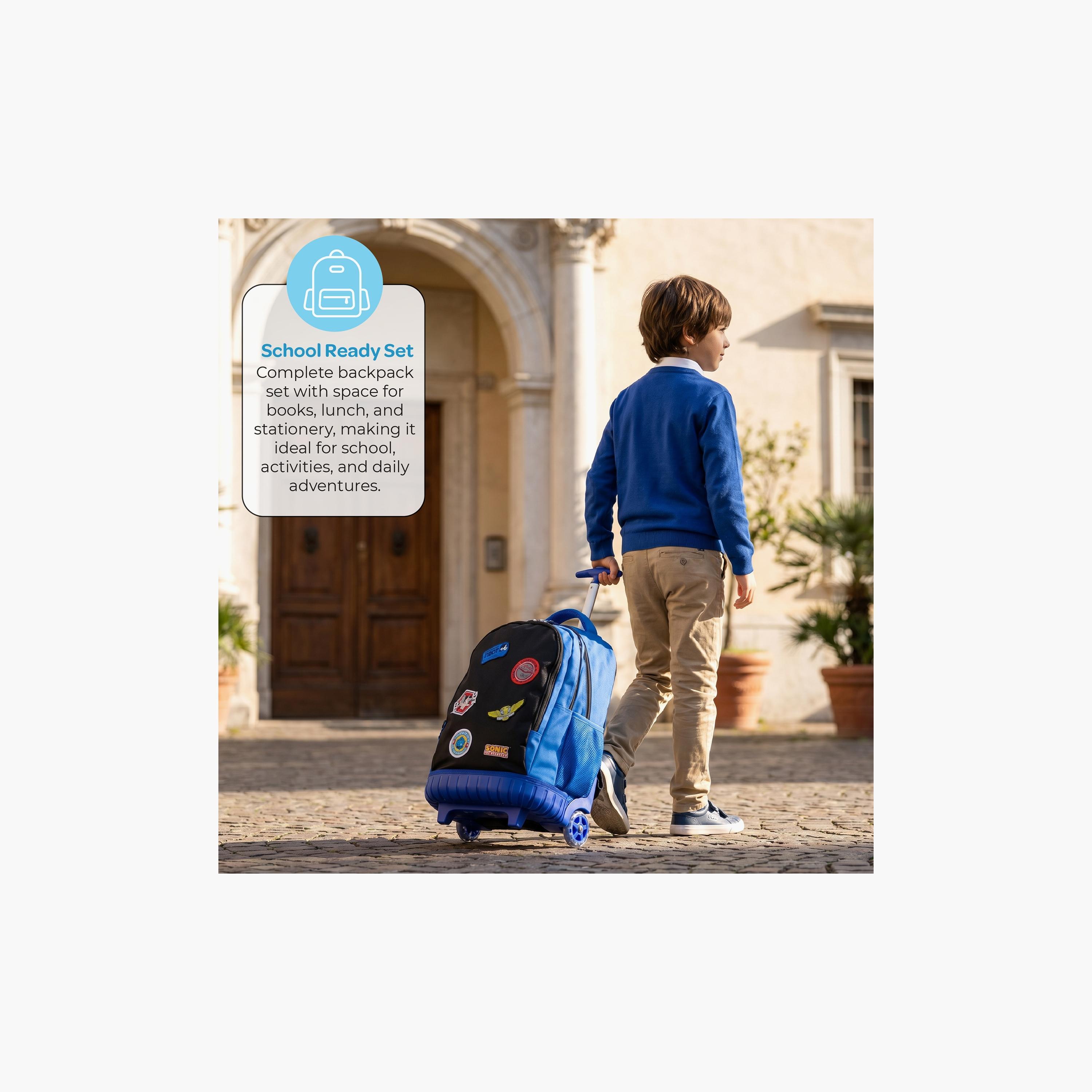 Moon Sonic the Hedgehog Trolley Backpack with Lunch Bag & Pencil Case - 18 Inch-school-bagsandbackpacks-trolleybags-image-11