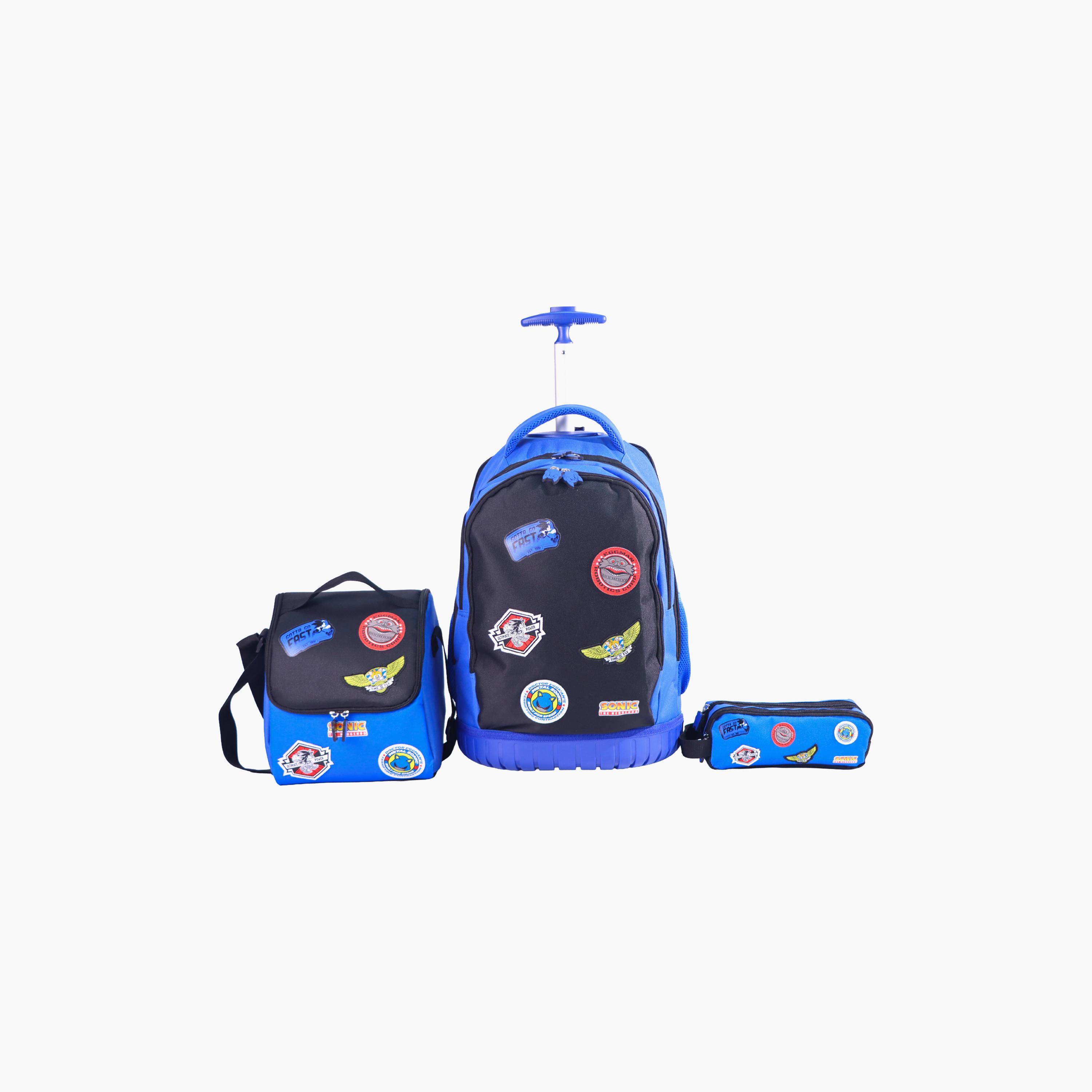 Moon Sonic the Hedgehog Trolley Backpack with Lunch Bag & Pencil Case - 18 Inch-school-bagsandbackpacks-trolleybags-image-4