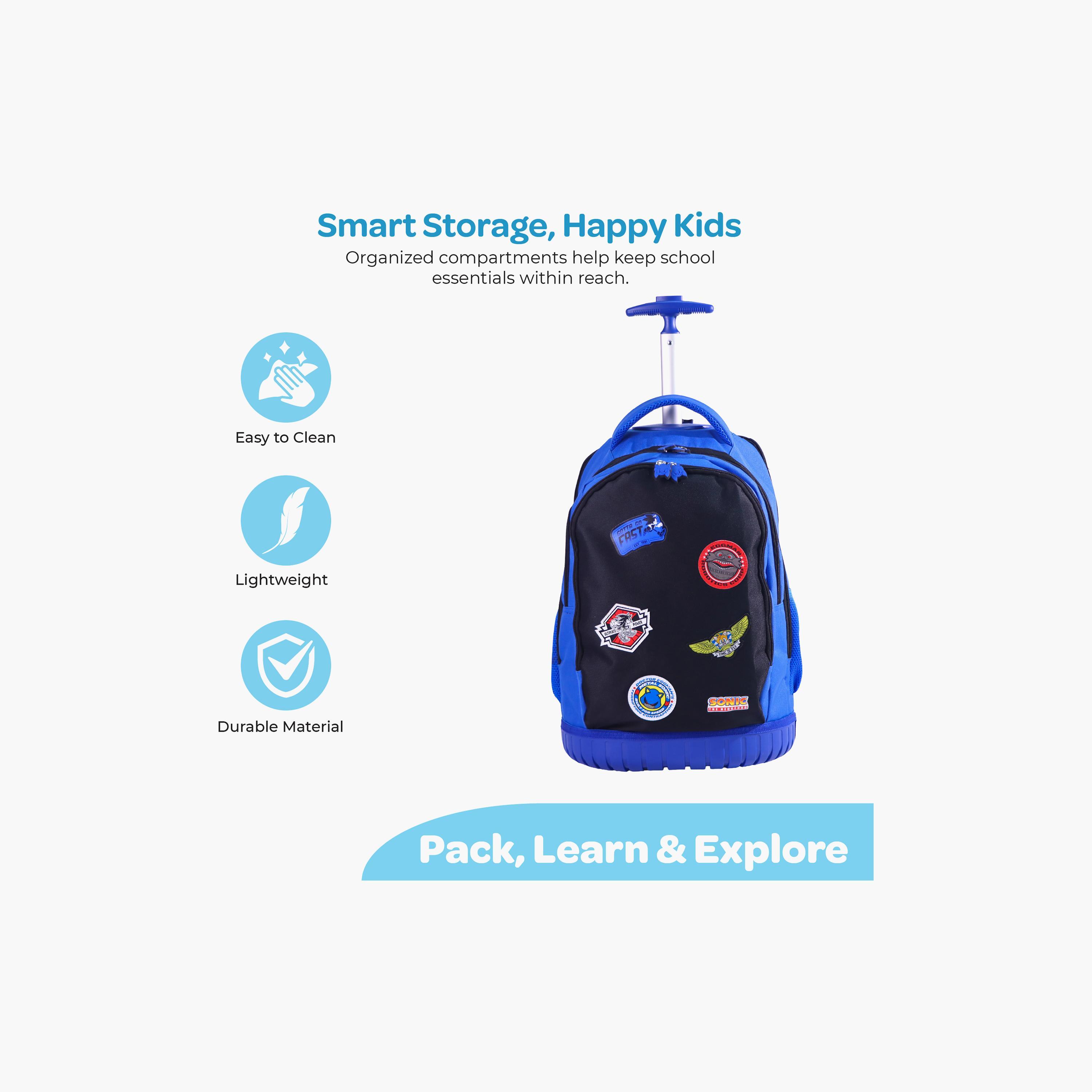 Moon Sonic the Hedgehog Trolley Backpack with Lunch Bag & Pencil Case - 18 Inch-school-bagsandbackpacks-trolleybags-image-6
