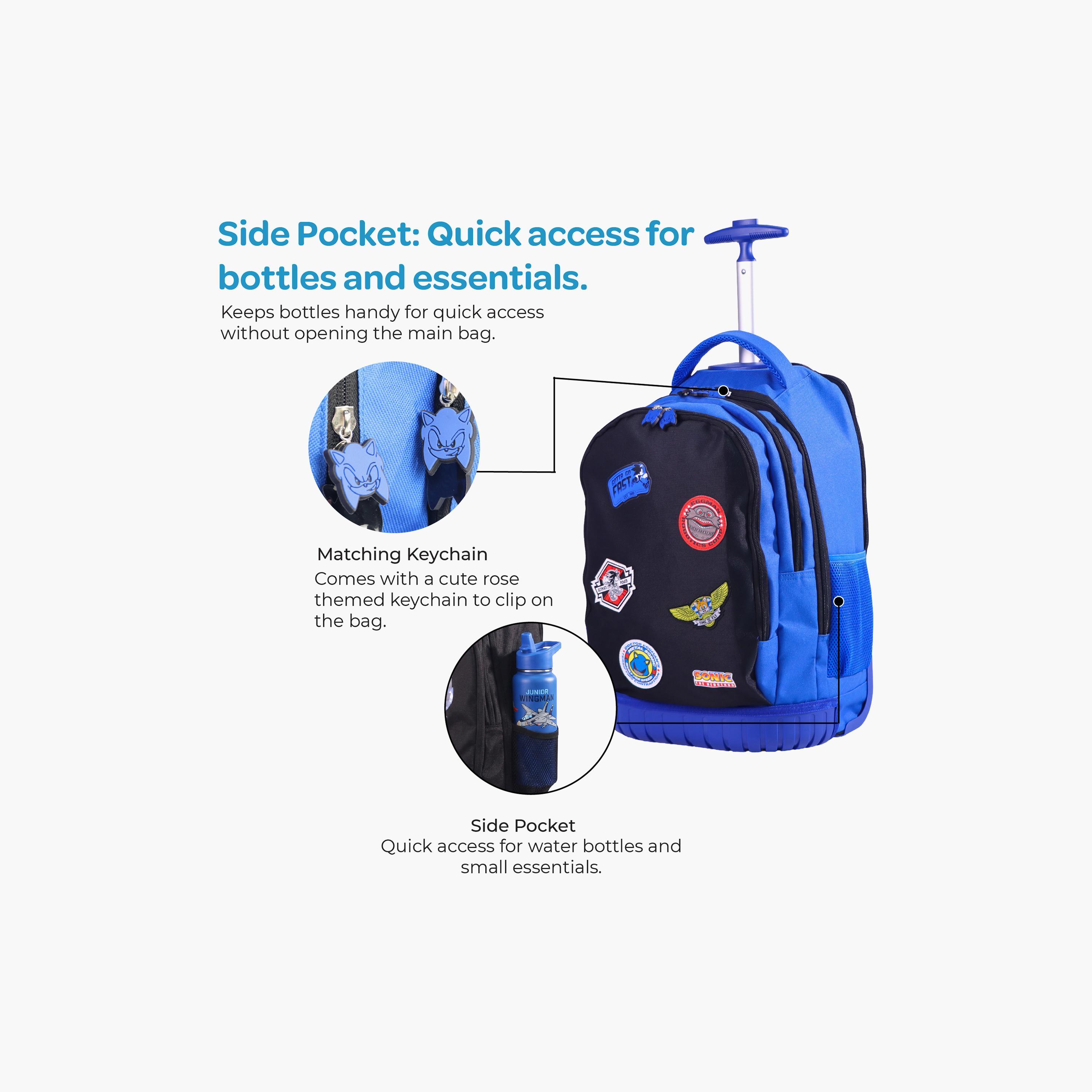 Moon Sonic the Hedgehog Trolley Backpack with Lunch Bag & Pencil Case - 18 Inch-school-bagsandbackpacks-trolleybags-image-7