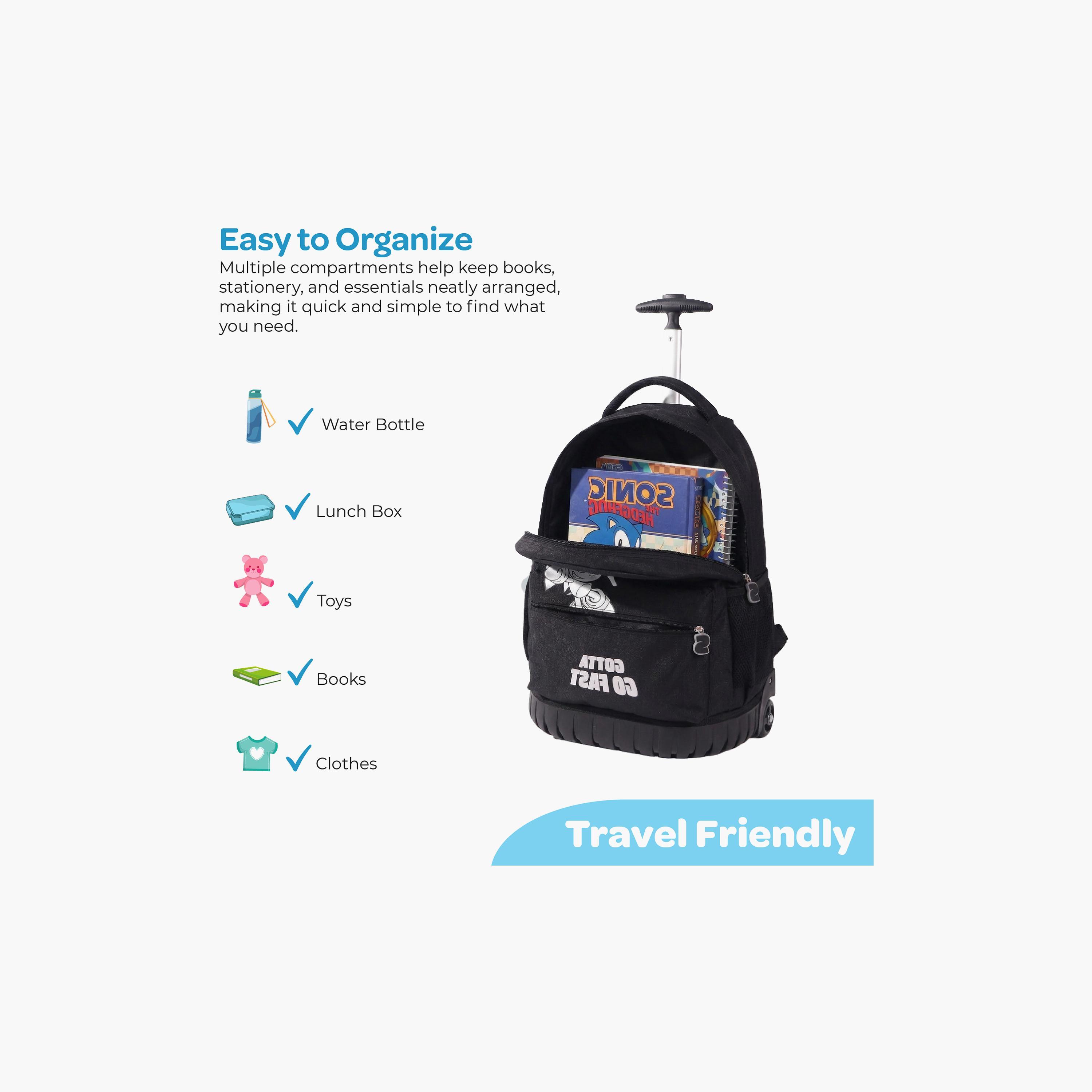Moon Sonic the Hedgehog Trolley Backpack with Lunch Bag & Pencil Case - 18 Inch-school-bagsandbackpacks-trolleybags-image-10