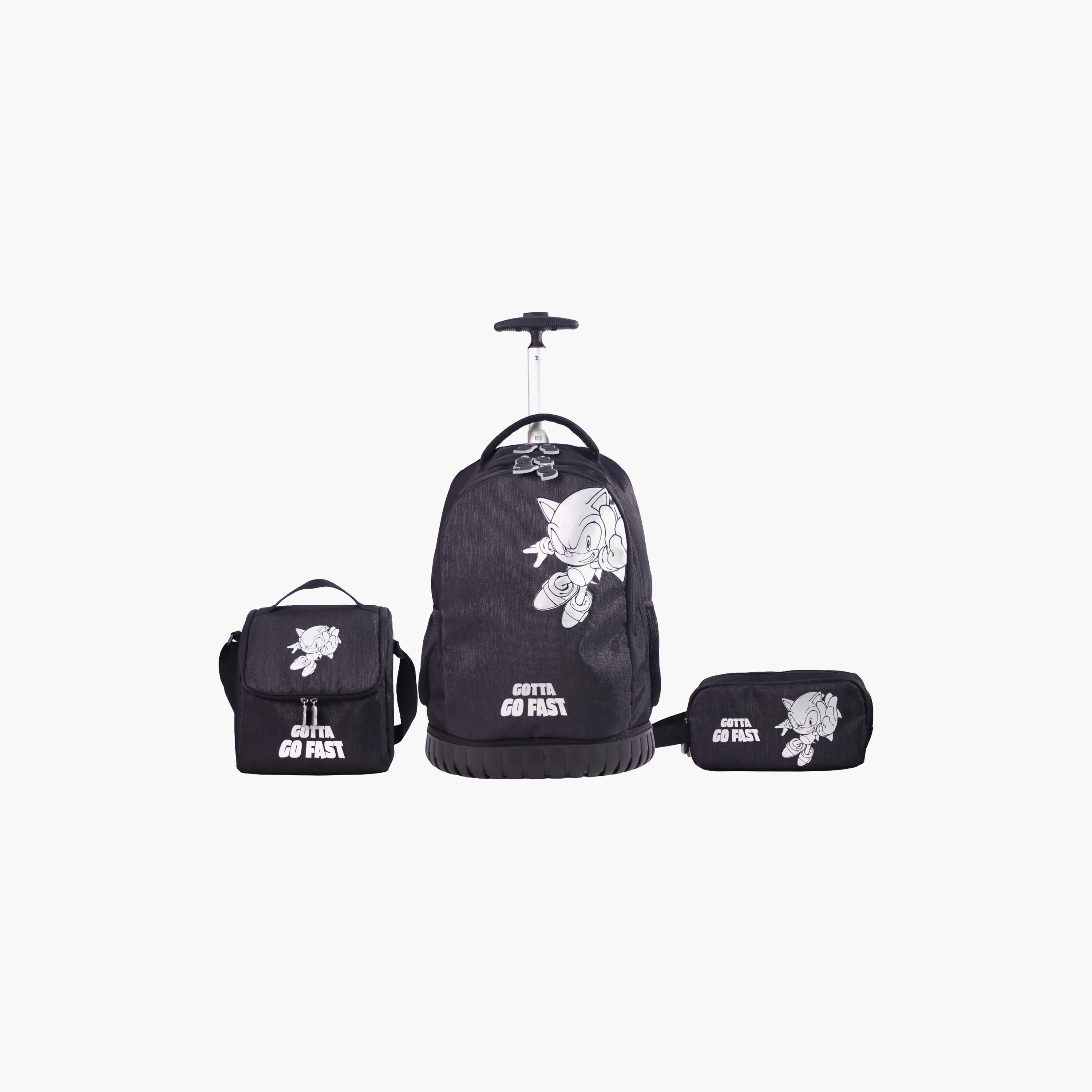 Moon Sonic the Hedgehog Trolley Backpack with Lunch Bag & Pencil Case - 18 Inch-school-bagsandbackpacks-trolleybags-image-4