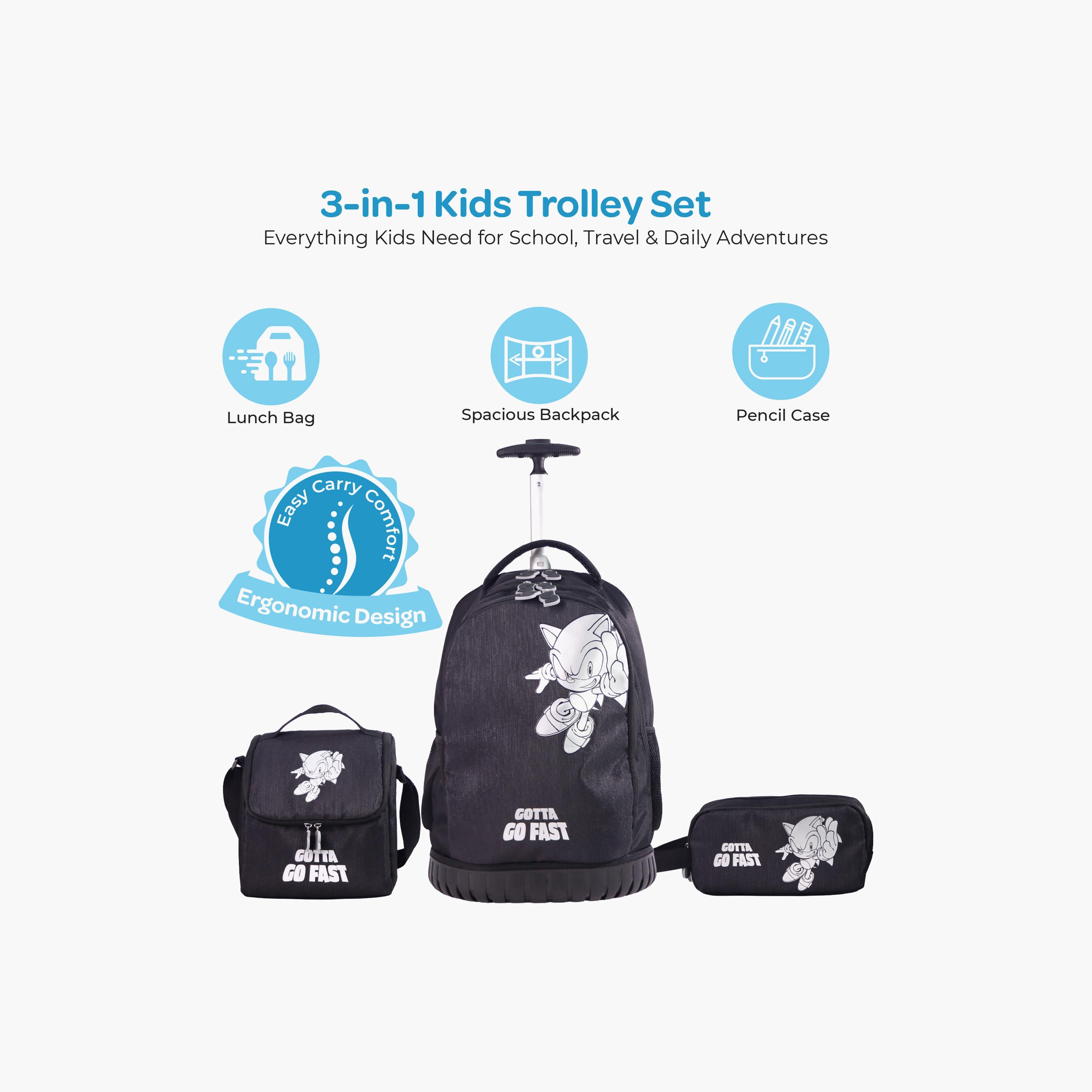 Moon Sonic the Hedgehog Trolley Backpack with Lunch Bag & Pencil Case - 18 Inch-school-bagsandbackpacks-trolleybags-image-5