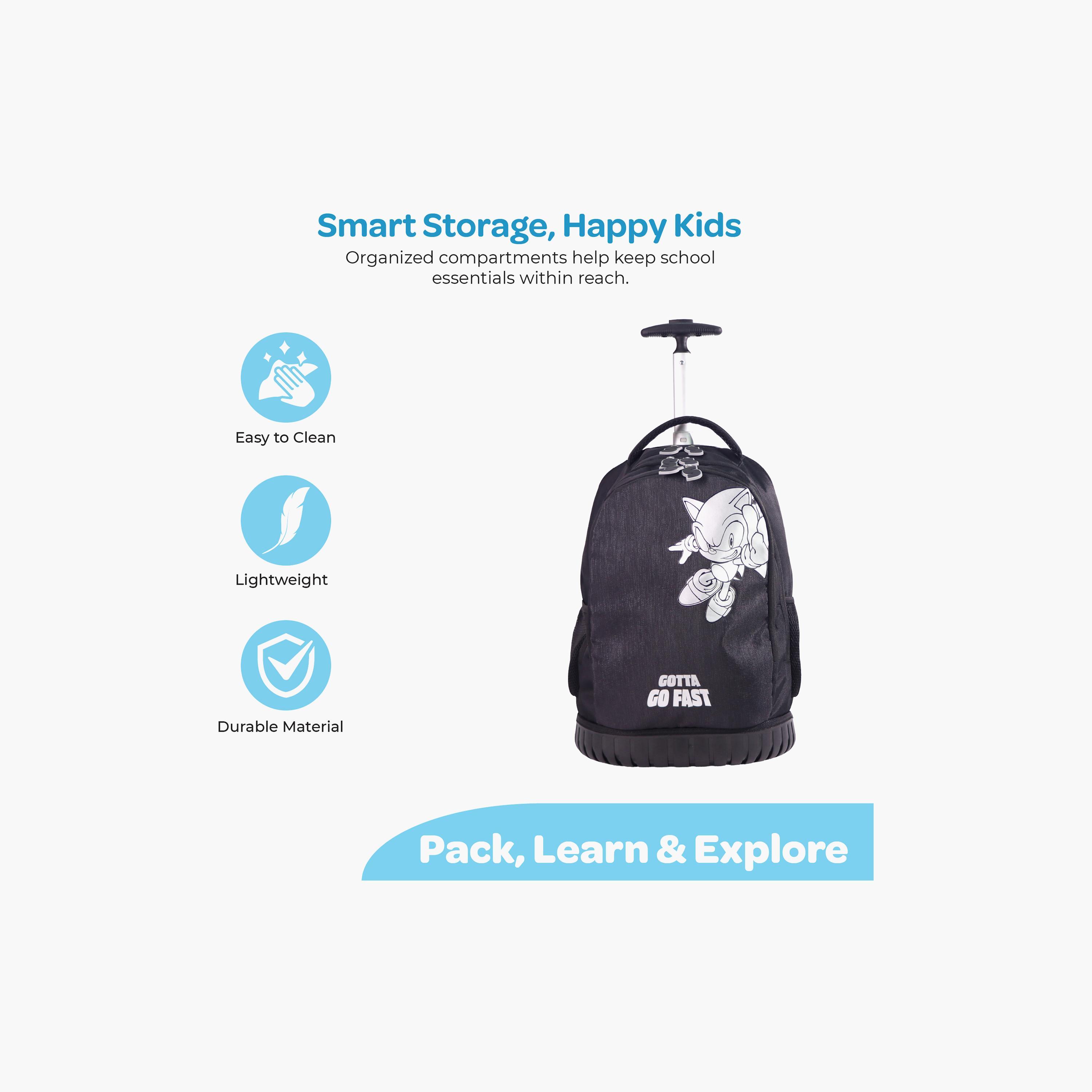 Moon Sonic the Hedgehog Trolley Backpack with Lunch Bag & Pencil Case - 18 Inch-school-bagsandbackpacks-trolleybags-image-6