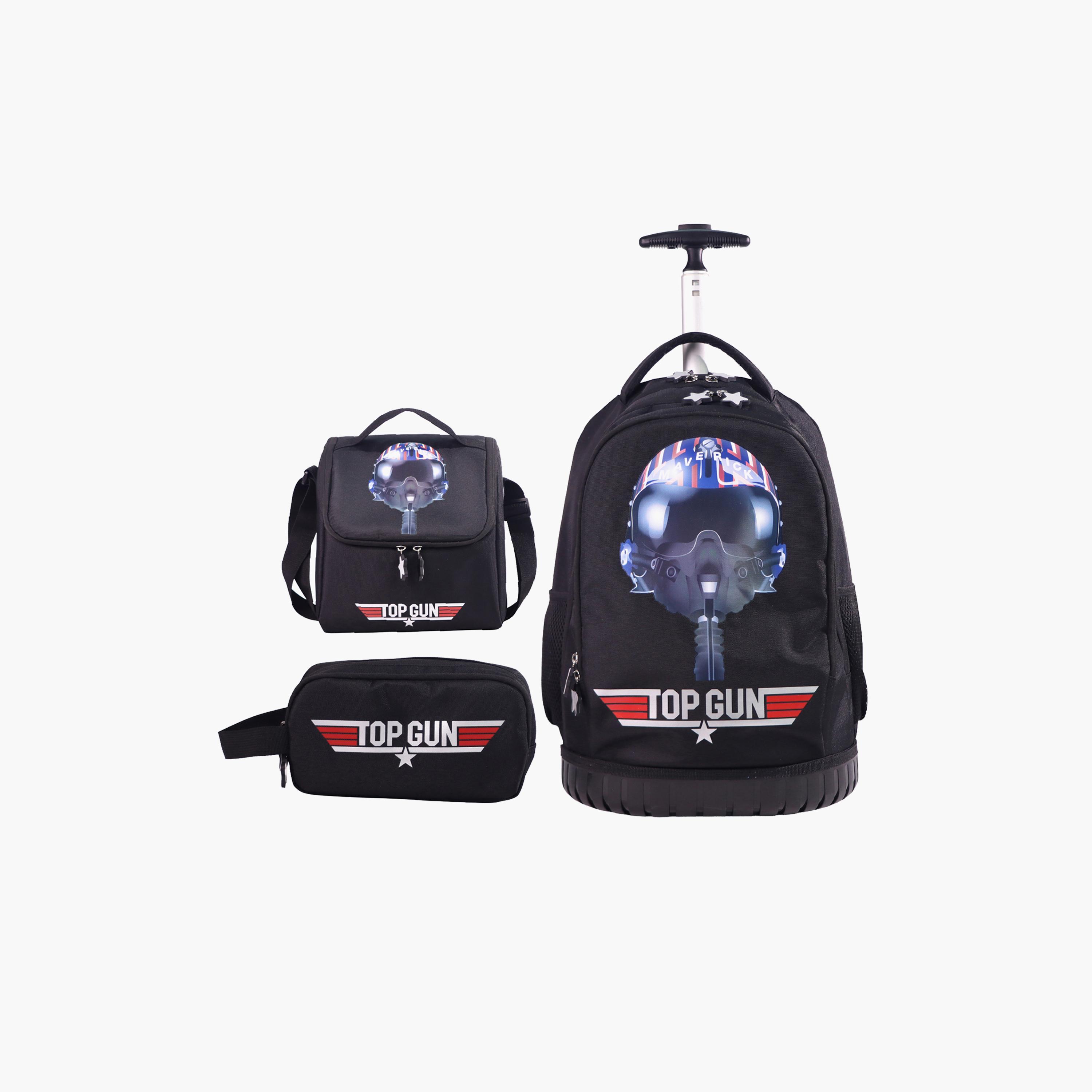 Moon Top Gun Trolley Backpack with Lunch Bag & Pencil Case - 18 Inch-school-bagsandbackpacks-trolleybags-image-1