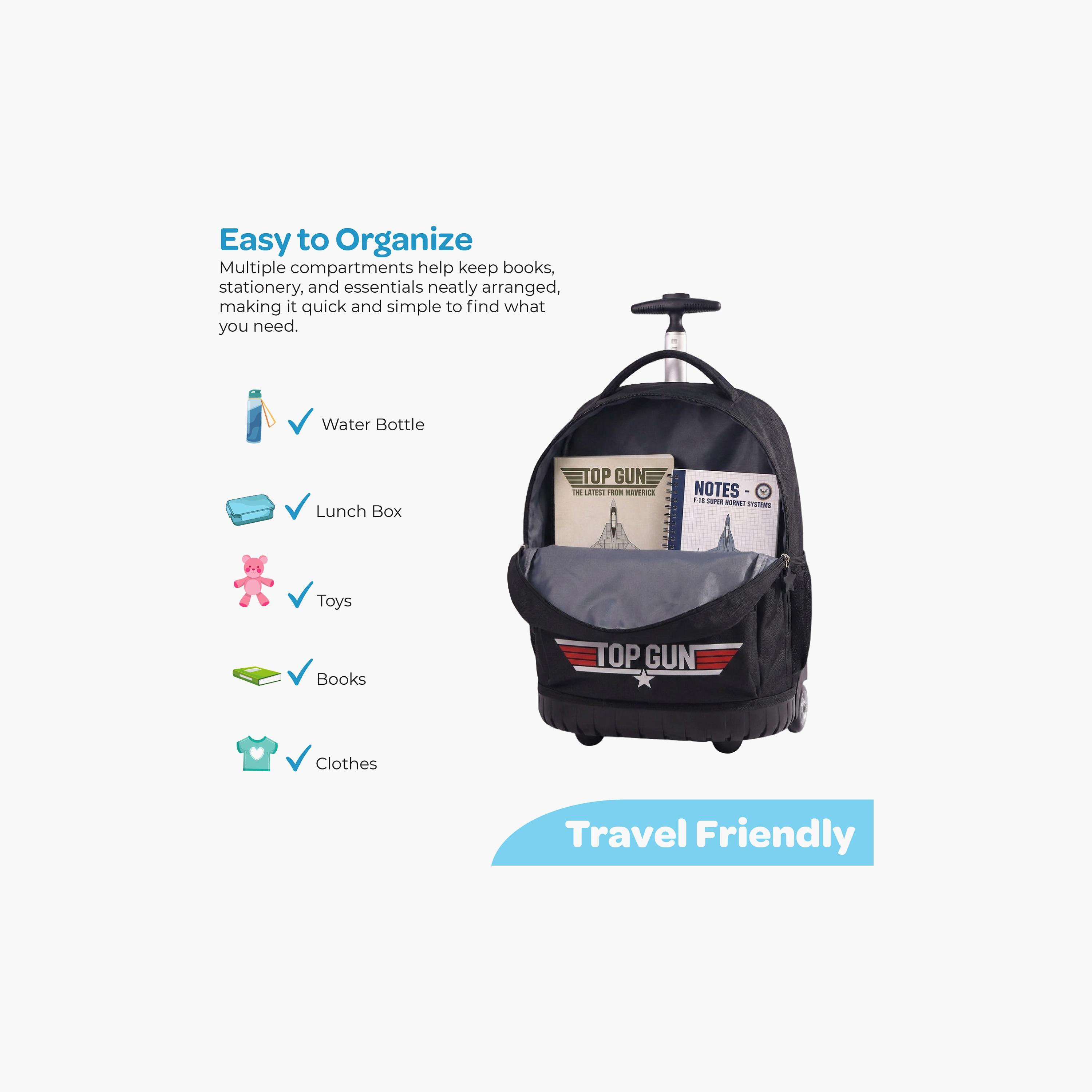 Moon Top Gun Trolley Backpack with Lunch Bag & Pencil Case - 18 Inch-school-bagsandbackpacks-trolleybags-image-10