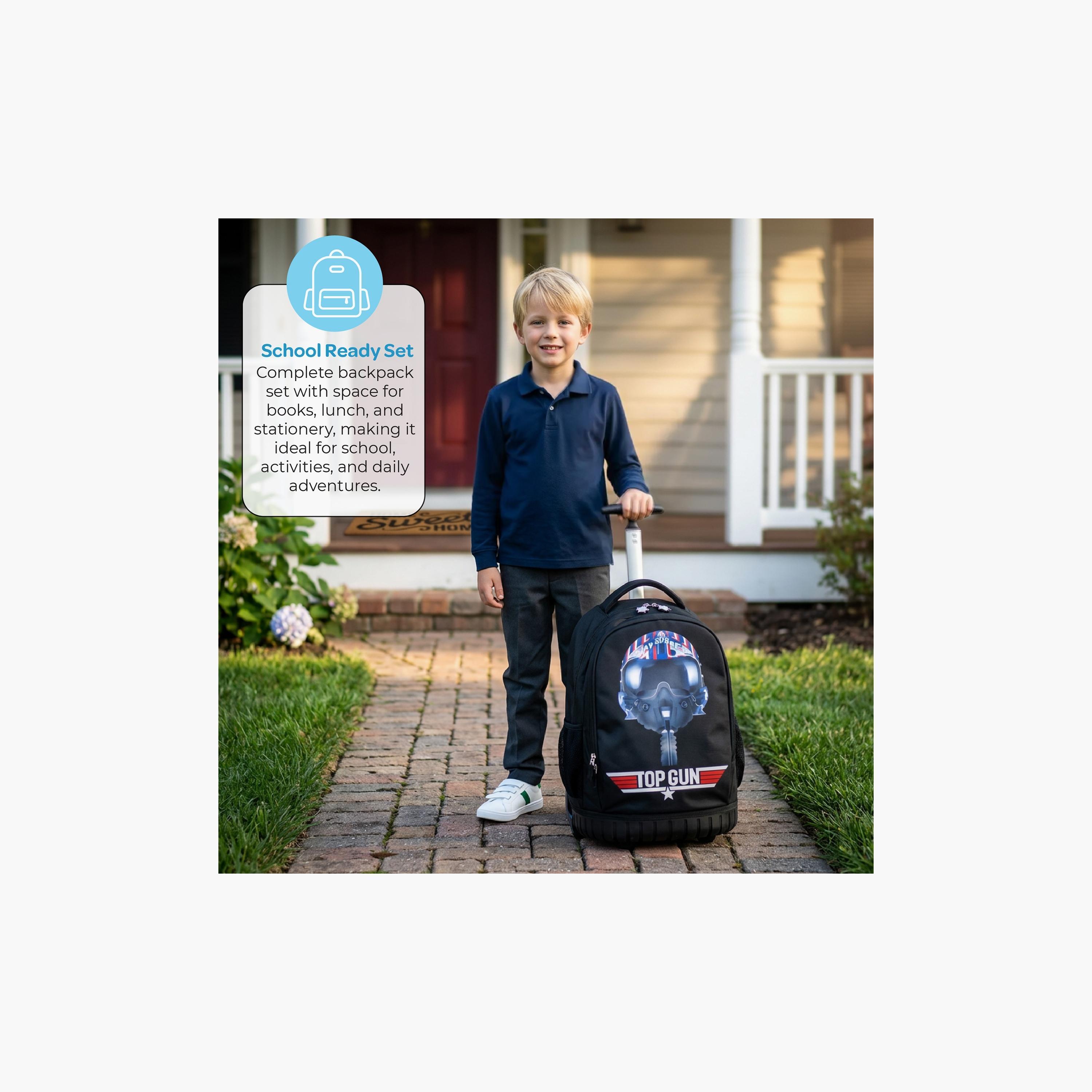 Moon Top Gun Trolley Backpack with Lunch Bag & Pencil Case - 18 Inch-school-bagsandbackpacks-trolleybags-image-11