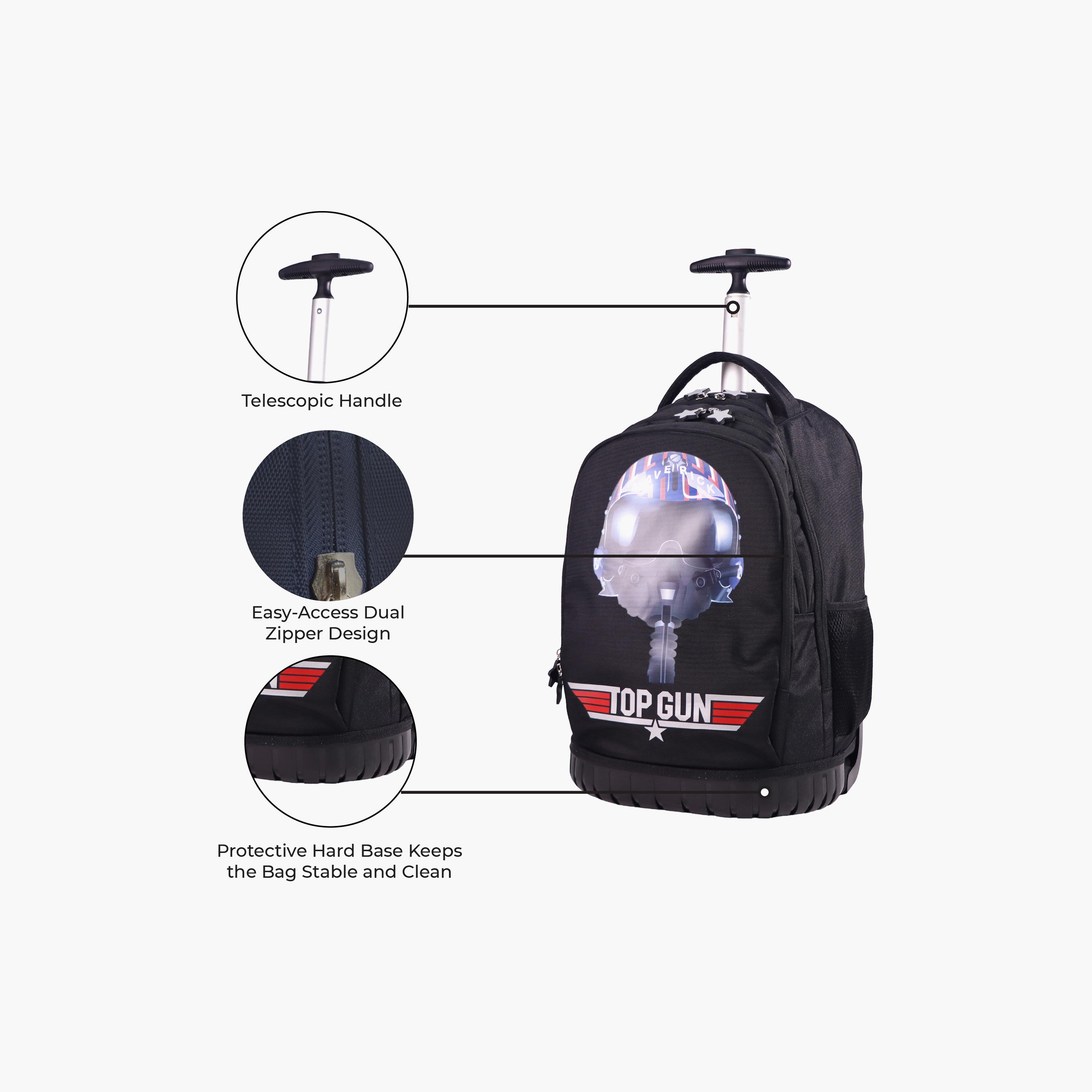 Moon Top Gun Trolley Backpack with Lunch Bag & Pencil Case - 18 Inch-school-bagsandbackpacks-trolleybags-image-2