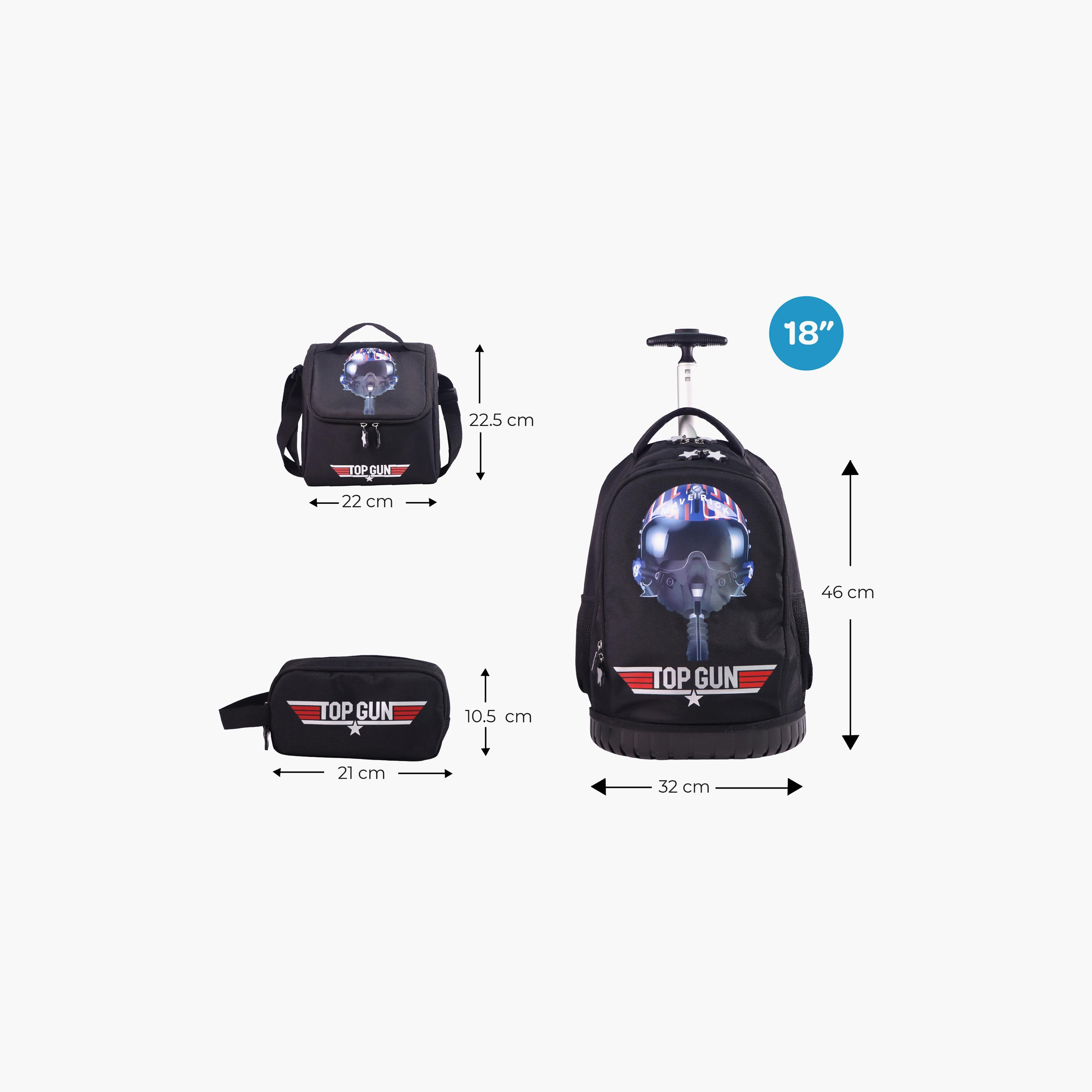 Moon Top Gun Trolley Backpack with Lunch Bag & Pencil Case - 18 Inch-school-bagsandbackpacks-trolleybags-image-3