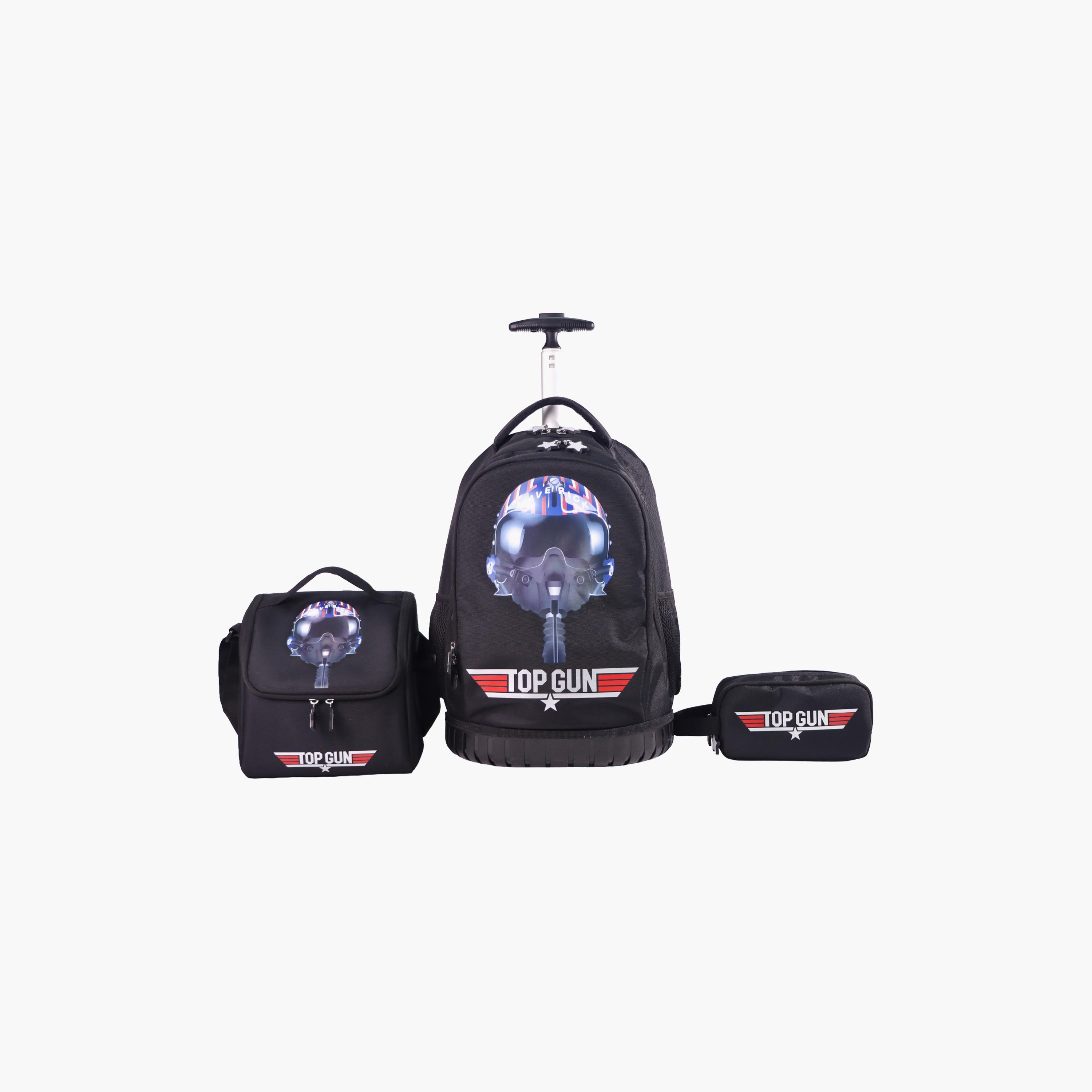 Moon Top Gun Trolley Backpack with Lunch Bag & Pencil Case - 18 Inch-school-bagsandbackpacks-trolleybags-image-4