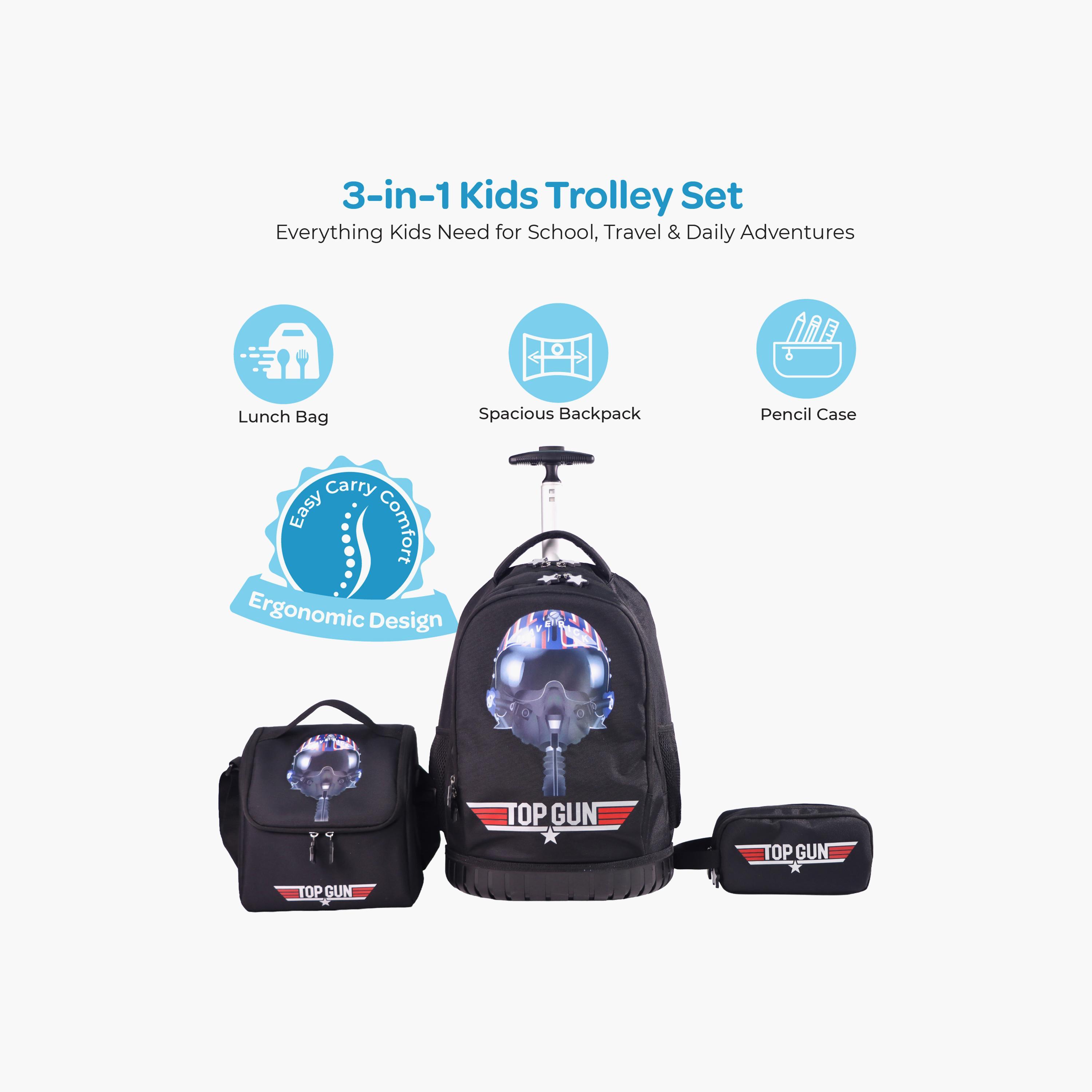 Moon Top Gun Trolley Backpack with Lunch Bag & Pencil Case - 18 Inch-school-bagsandbackpacks-trolleybags-image-5