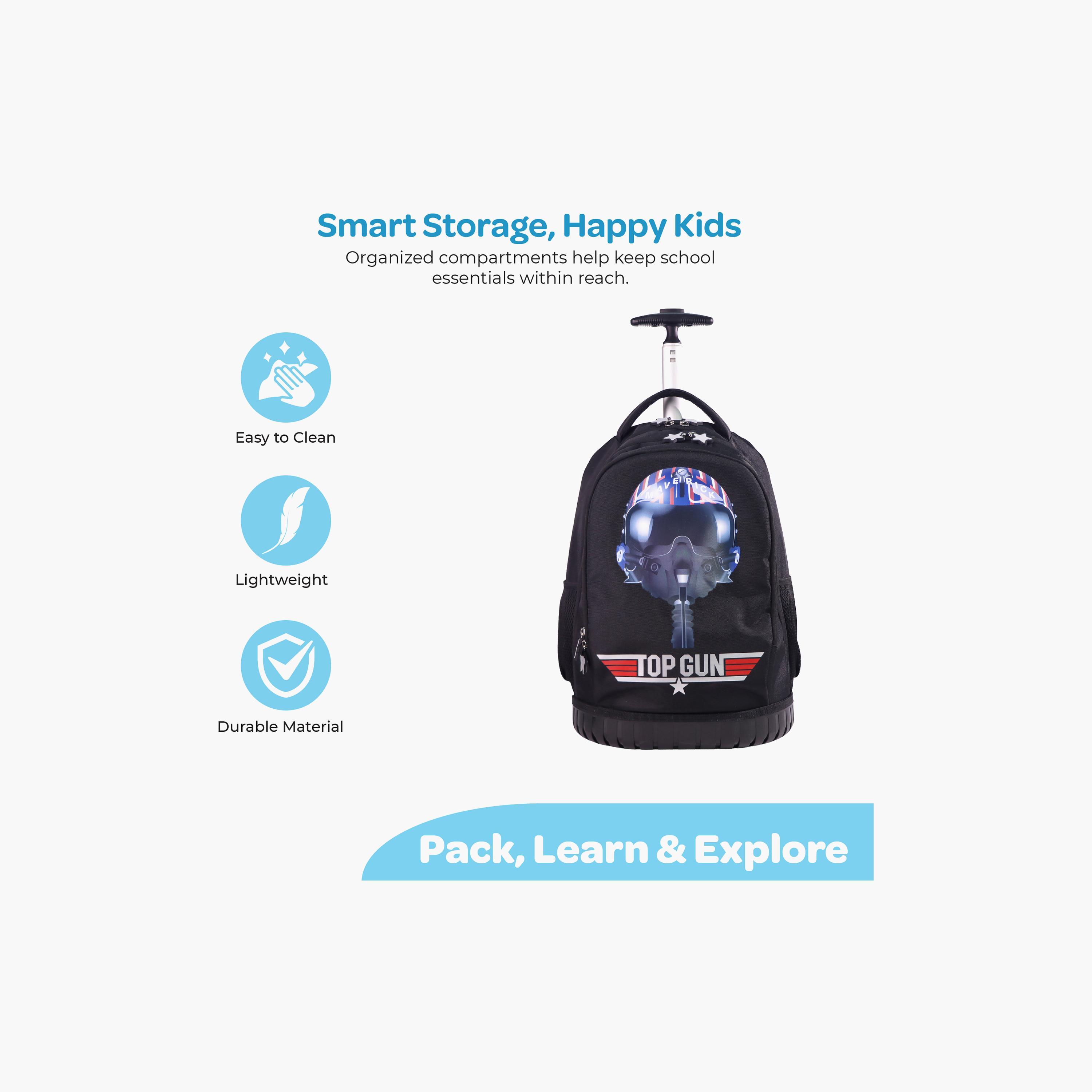 Moon Top Gun Trolley Backpack with Lunch Bag & Pencil Case - 18 Inch-school-bagsandbackpacks-trolleybags-image-6