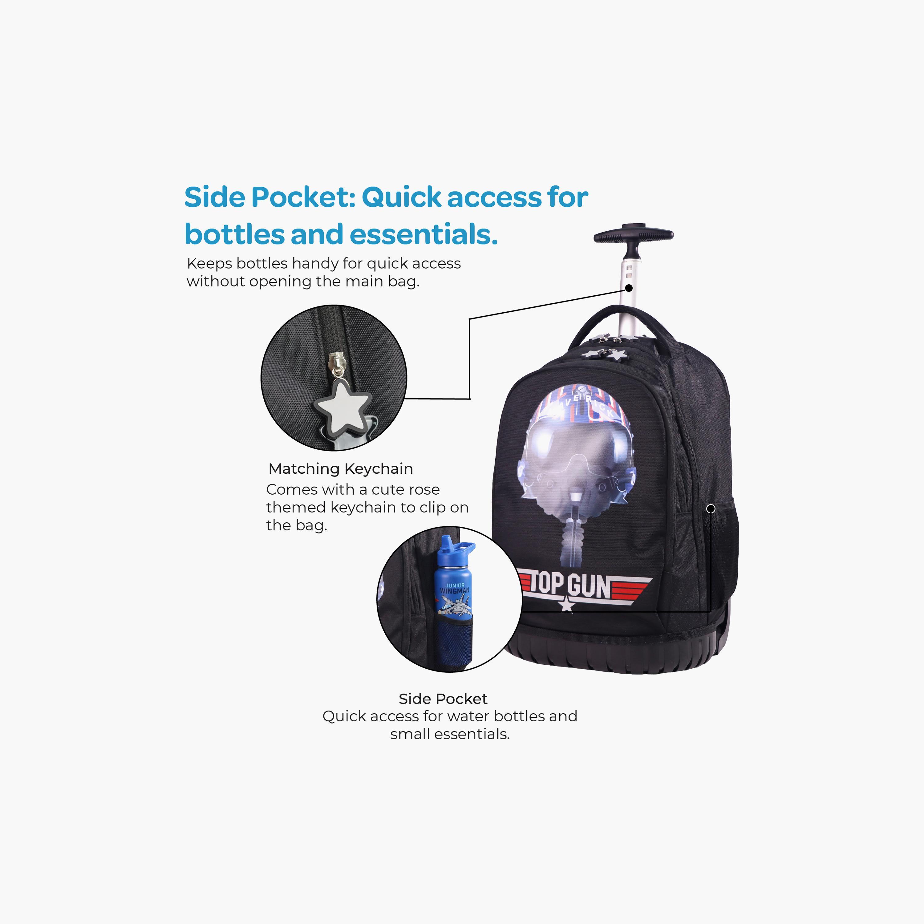 Moon Top Gun Trolley Backpack with Lunch Bag & Pencil Case - 18 Inch-school-bagsandbackpacks-trolleybags-image-7