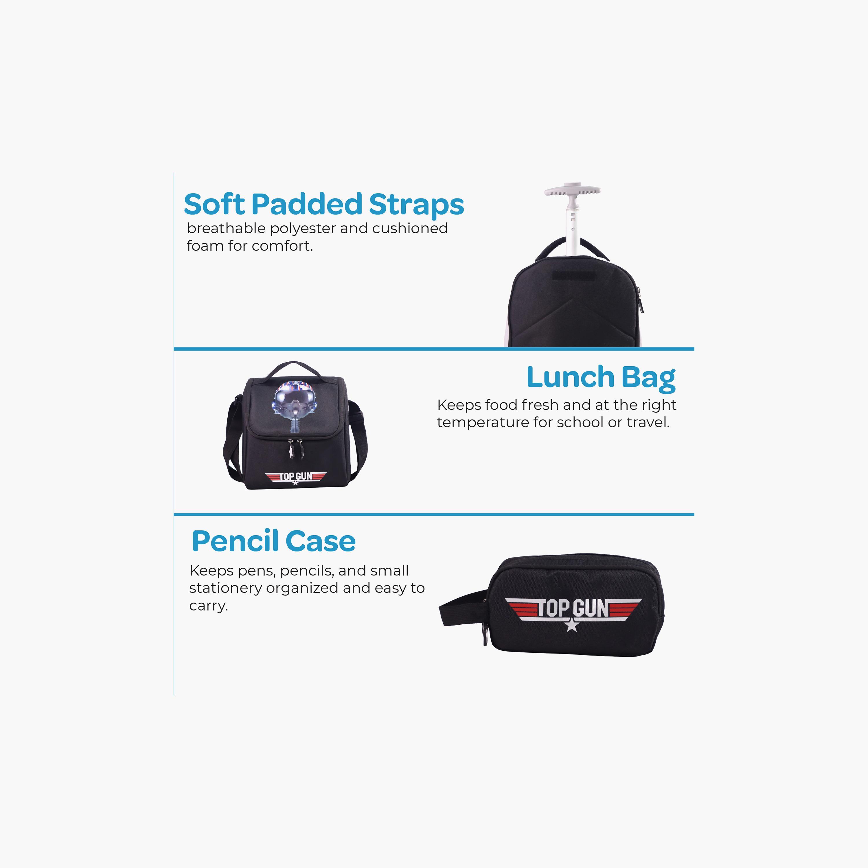 Moon Top Gun Trolley Backpack with Lunch Bag & Pencil Case - 18 Inch-school-bagsandbackpacks-trolleybags-image-9