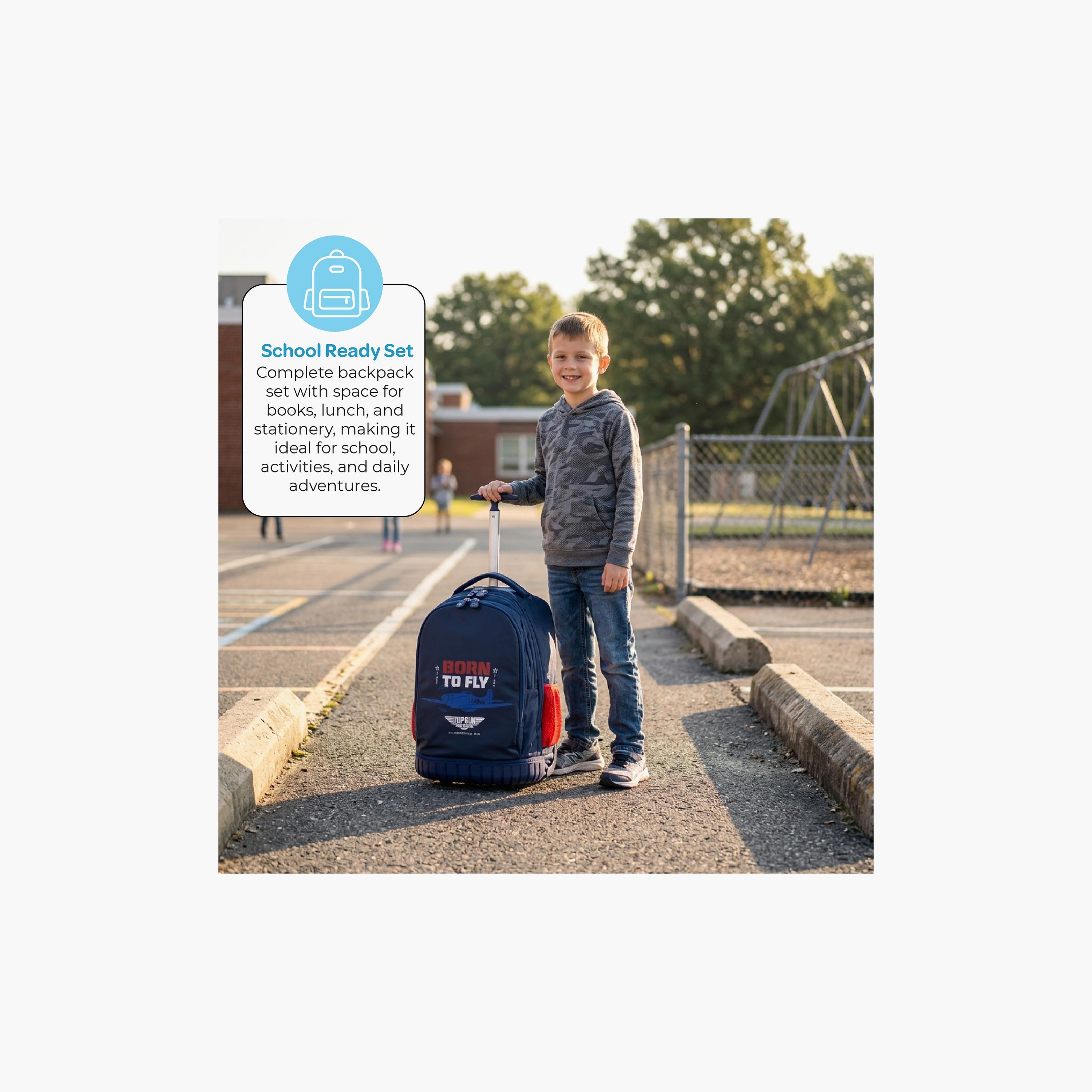 Moon Born To Fly Trolley Backpack with Lunch Bag & Pencil Case - 18 Inch-school-bagsandbackpacks-trolleybags-image-11