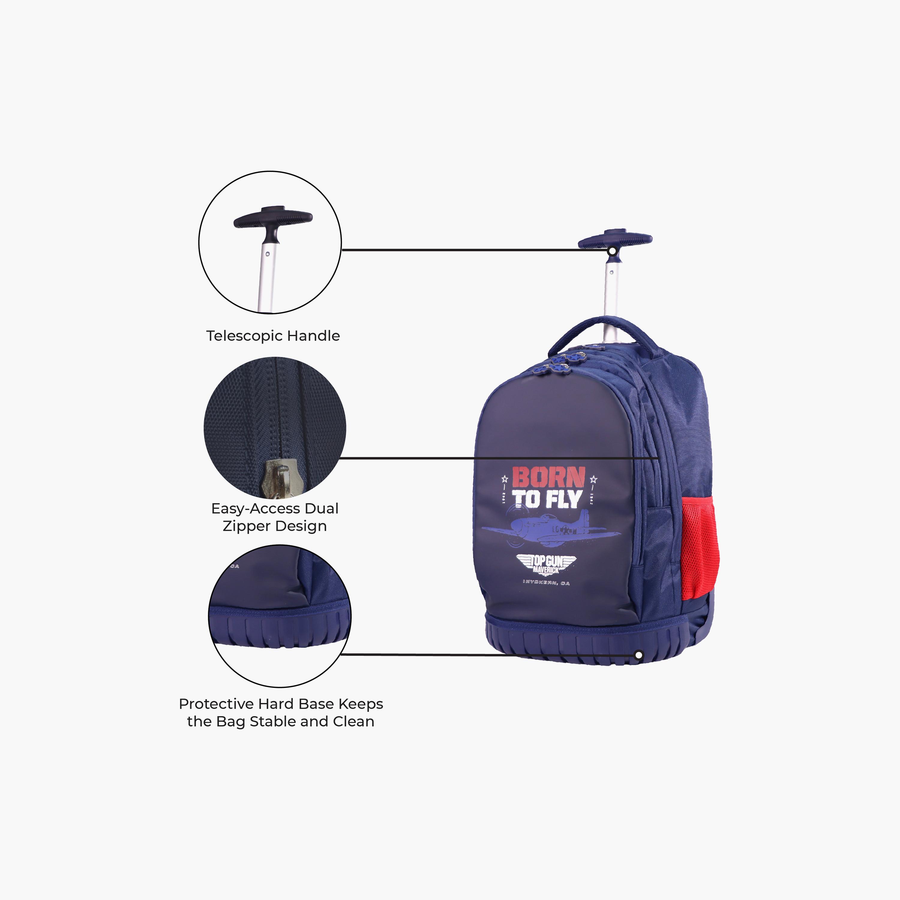 Moon Born To Fly Trolley Backpack with Lunch Bag & Pencil Case - 18 Inch-school-bagsandbackpacks-trolleybags-image-2