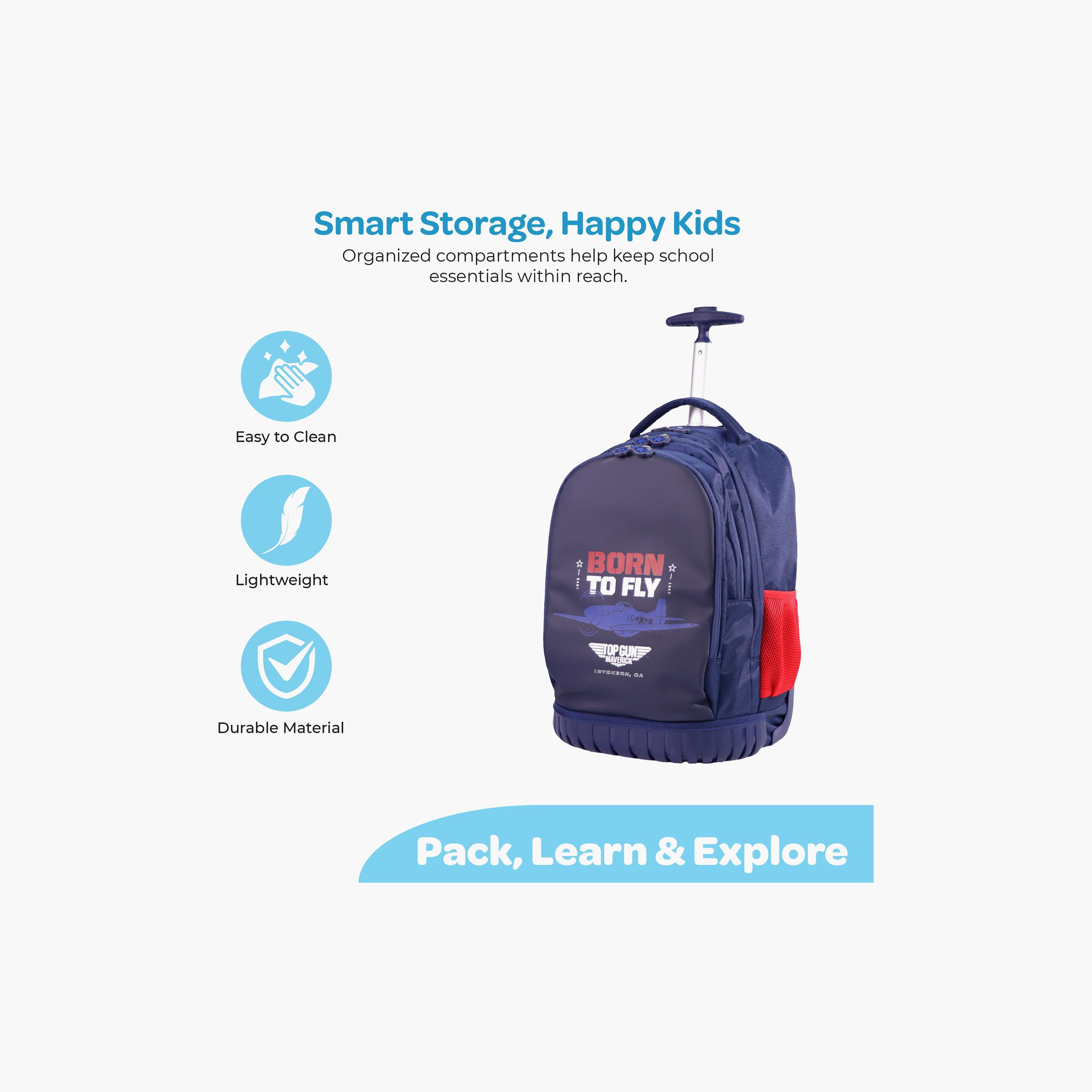 Moon Born To Fly Trolley Backpack with Lunch Bag & Pencil Case - 18 Inch-school-bagsandbackpacks-trolleybags-image-6