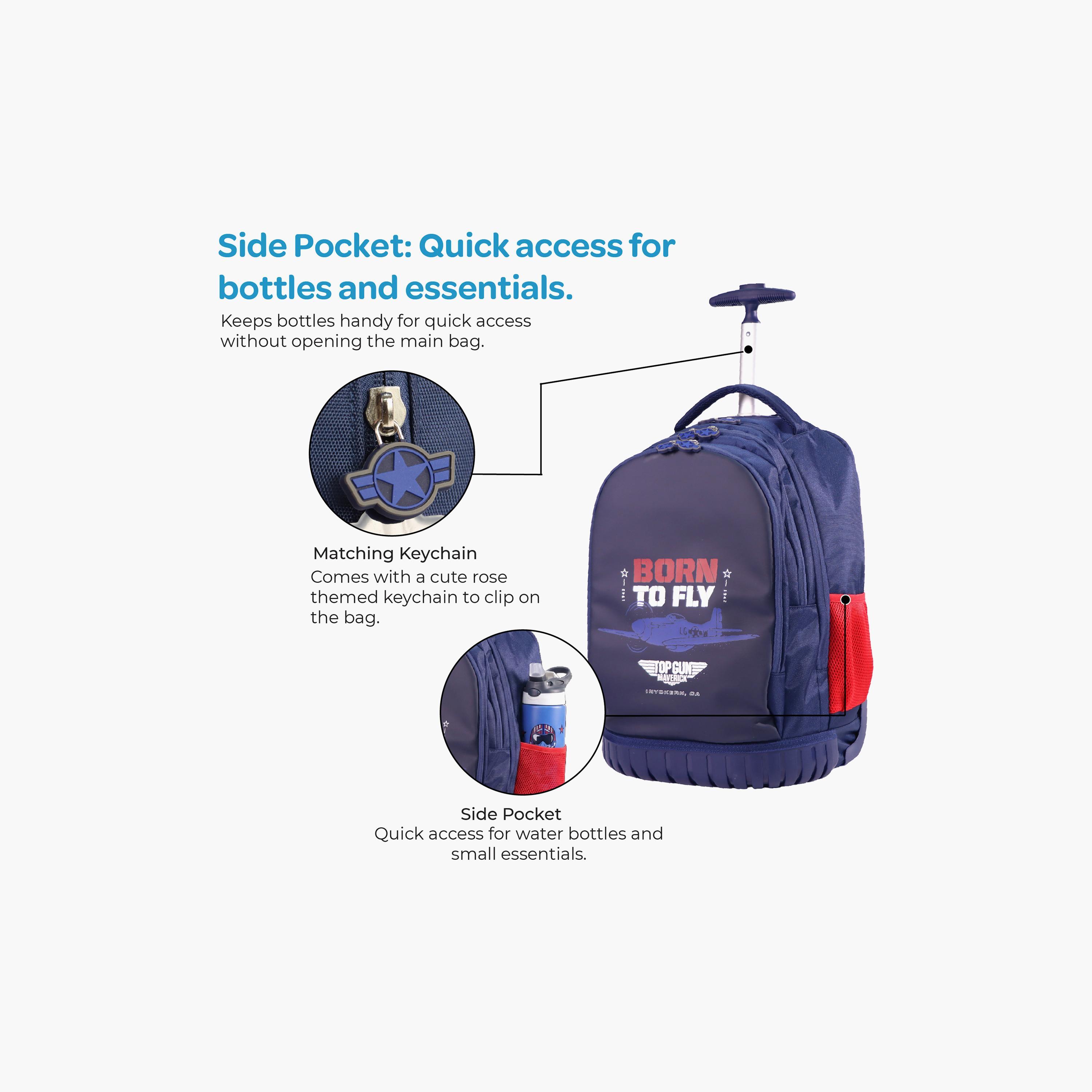 Moon Born To Fly Trolley Backpack with Lunch Bag & Pencil Case - 18 Inch-school-bagsandbackpacks-trolleybags-image-7