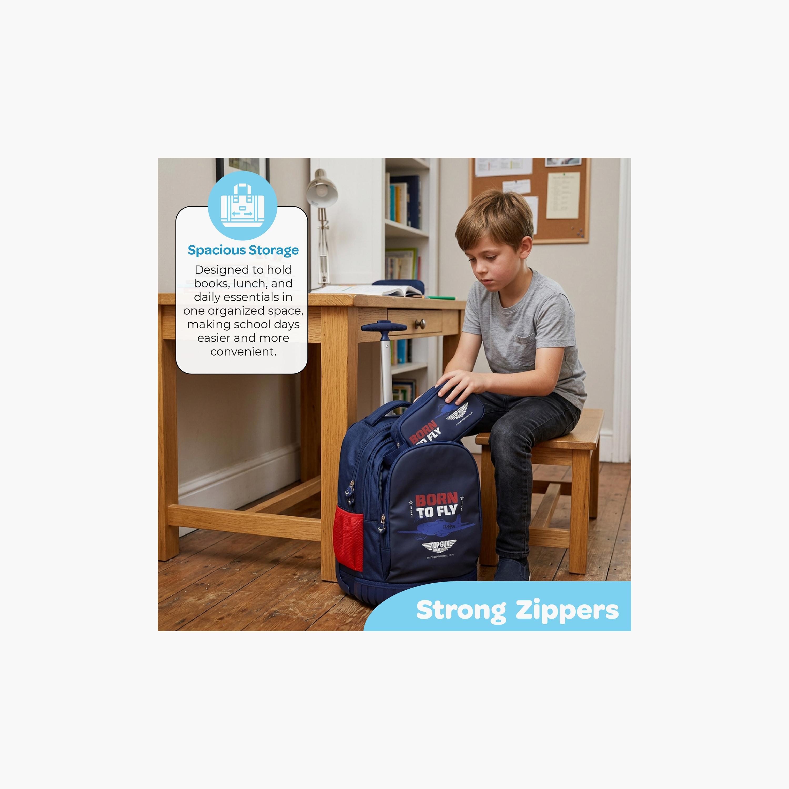 Moon Born To Fly Trolley Backpack with Lunch Bag & Pencil Case - 18 Inch-school-bagsandbackpacks-trolleybags-image-8