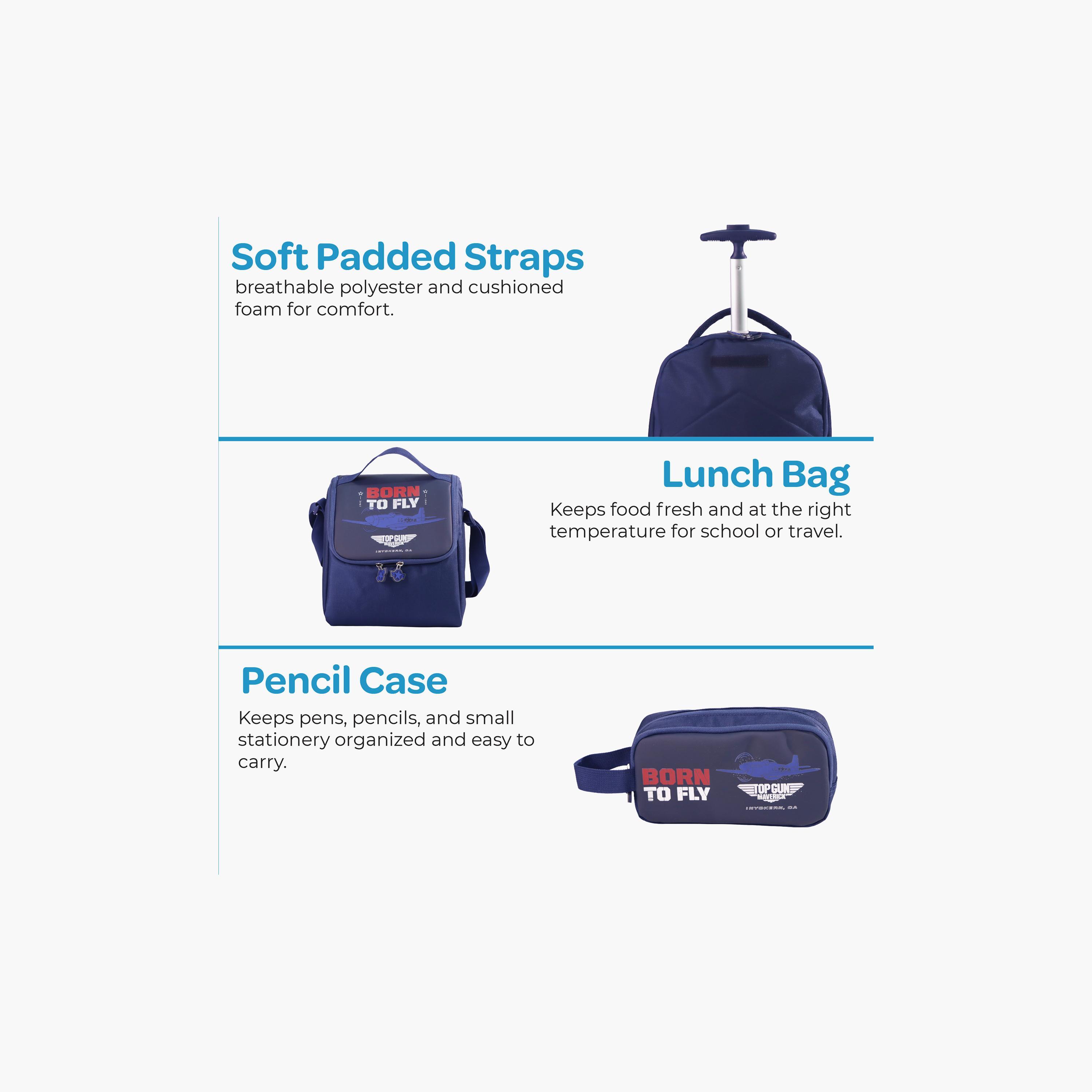 Moon Born To Fly Trolley Backpack with Lunch Bag & Pencil Case - 18 Inch-school-bagsandbackpacks-trolleybags-image-9