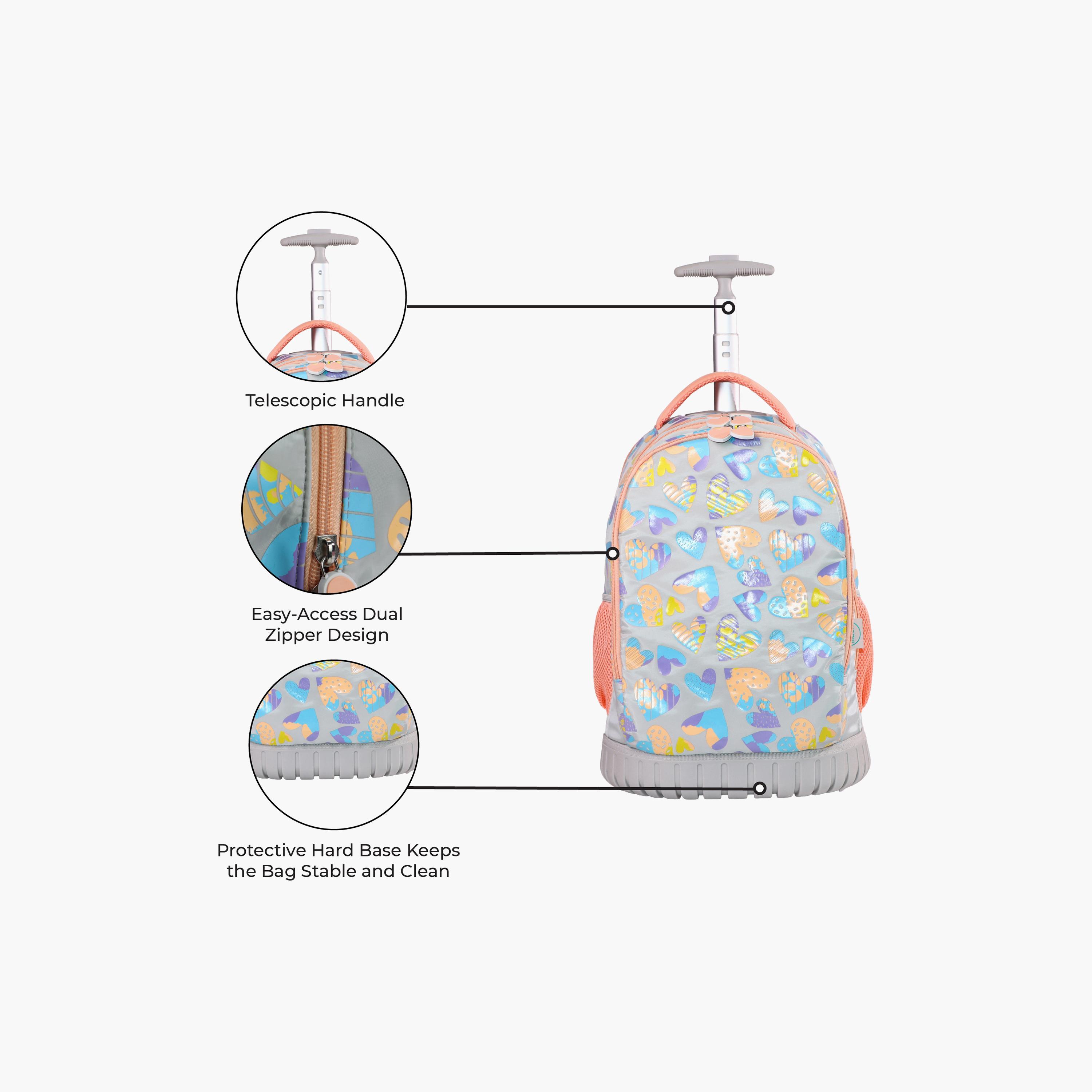 Moon Hearts Trolley Backpack with Lunch Bag & Pencil Case - 18 Inch-school-bagsandbackpacks-trolleybags-image-2