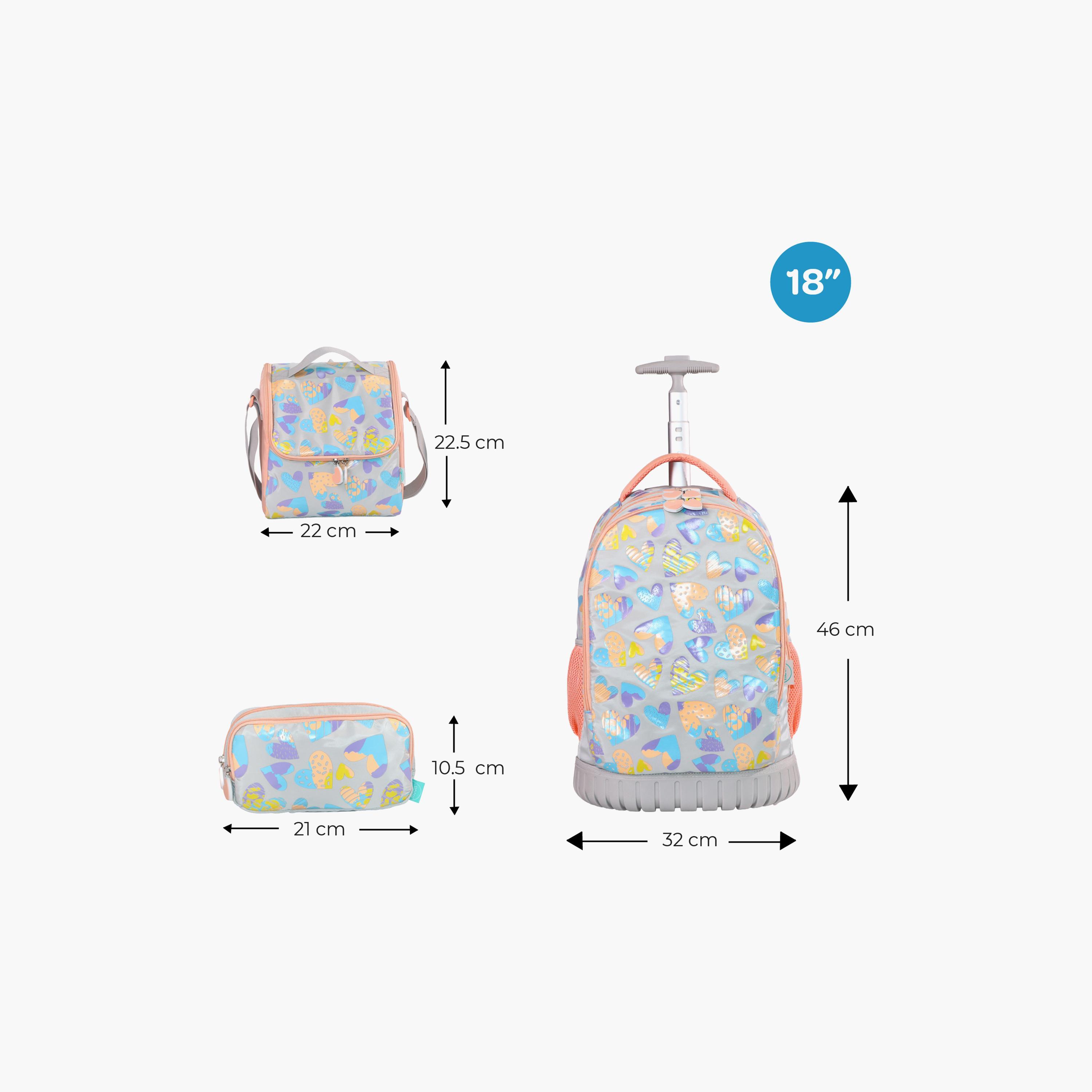 Moon Hearts Trolley Backpack with Lunch Bag & Pencil Case - 18 Inch-school-bagsandbackpacks-trolleybags-image-3