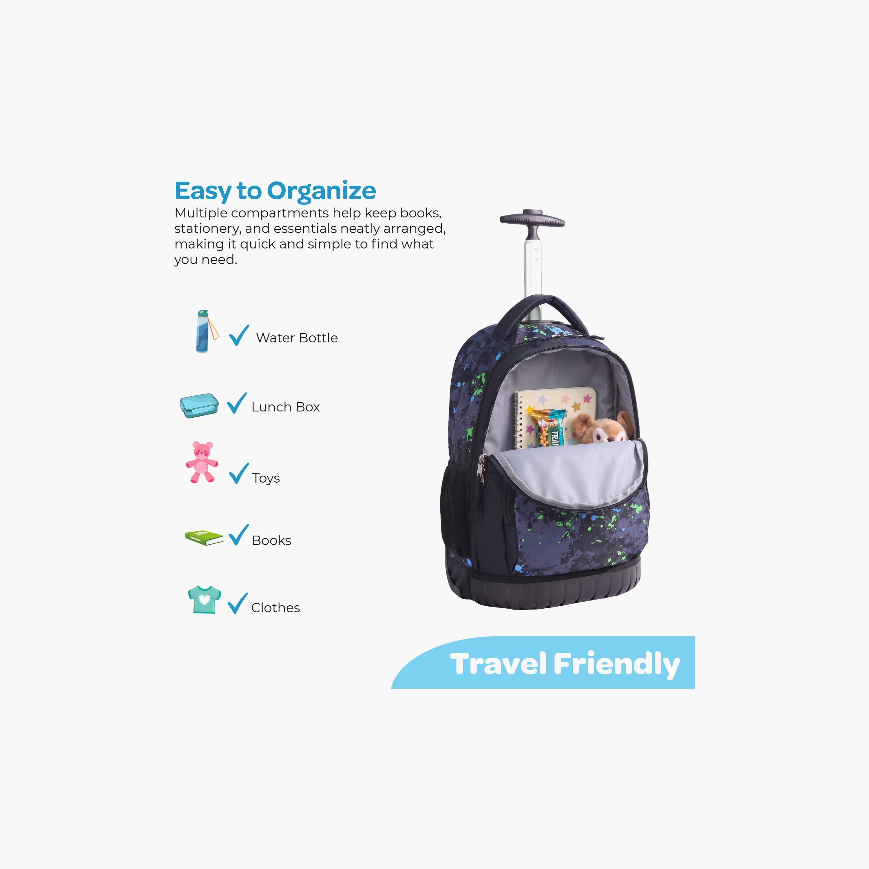 Moon Printed Trolley Backpack with Lunch Bag & Pencil Case - 18 Inch-school-bagsandbackpacks-trolleybags-image-10