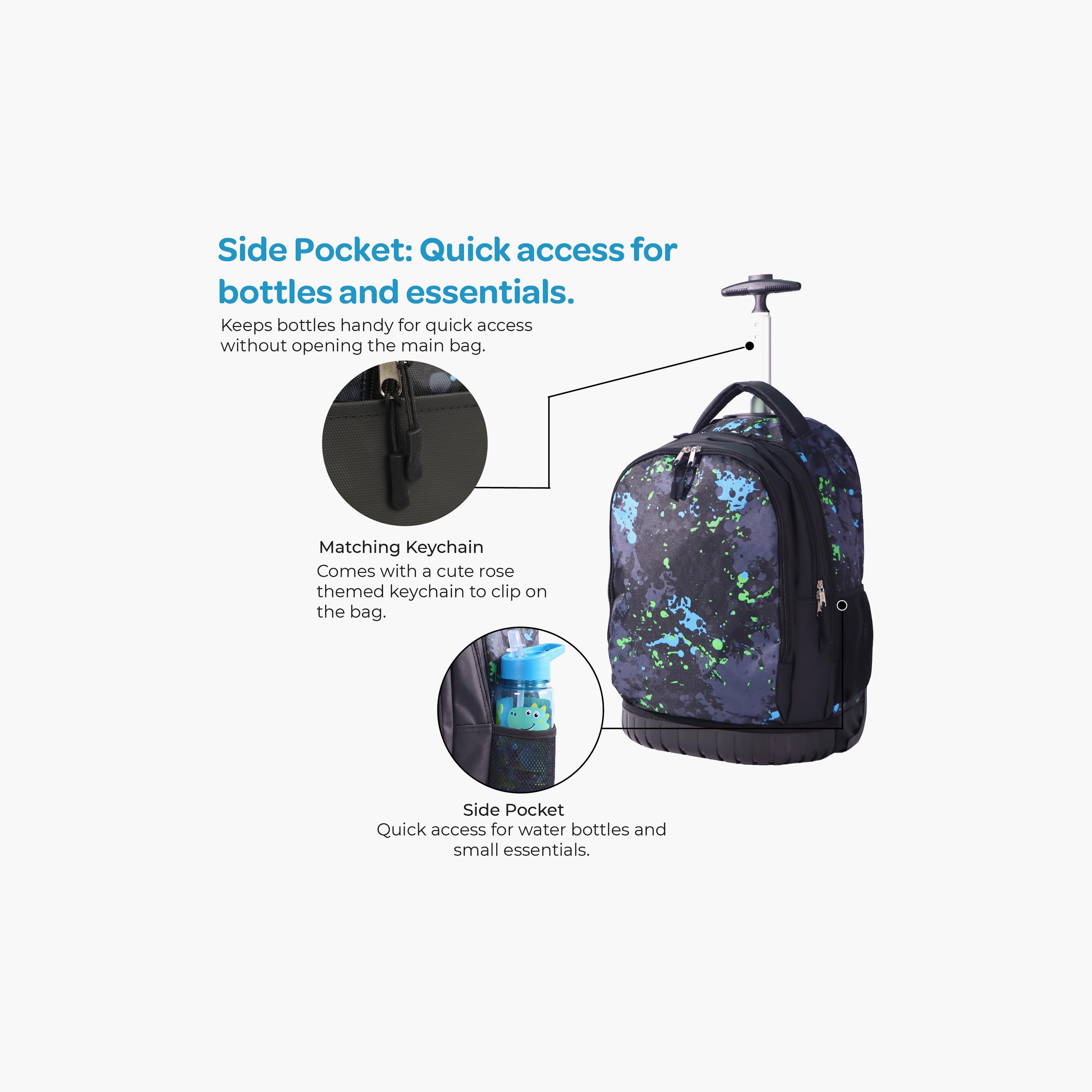 Moon Printed Trolley Backpack with Lunch Bag & Pencil Case - 18 Inch-school-bagsandbackpacks-trolleybags-image-7
