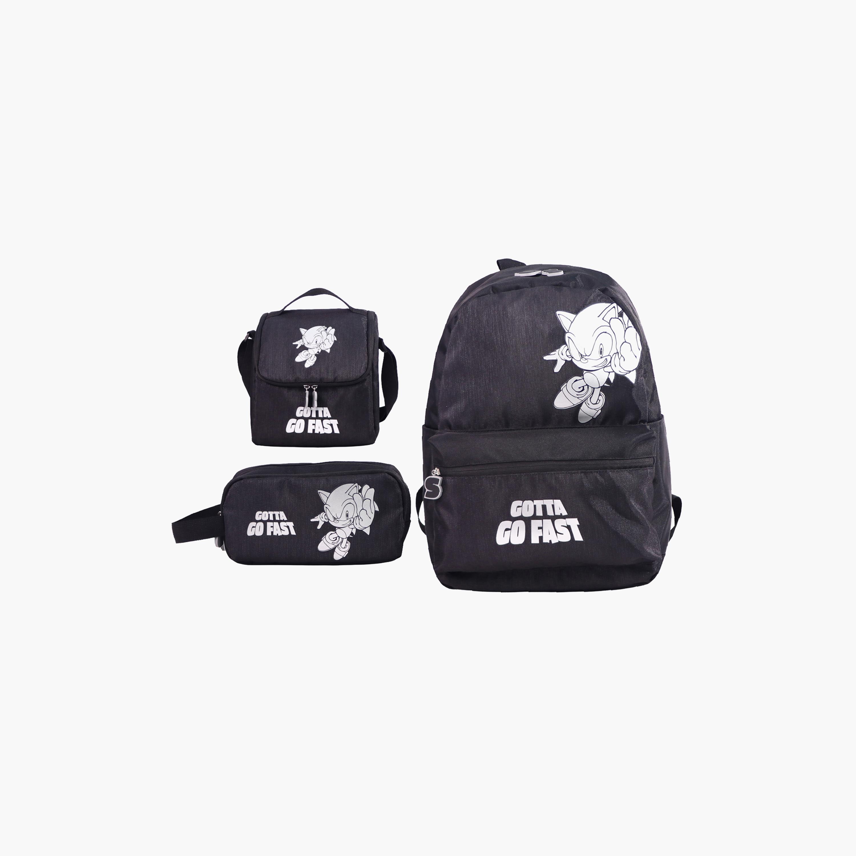 Moon Sonic the Hedgehog Trolley Backpack with Lunch Bag & Pencil Case - 17 Inch-school-bagsandbackpacks-trolleybags-image-1