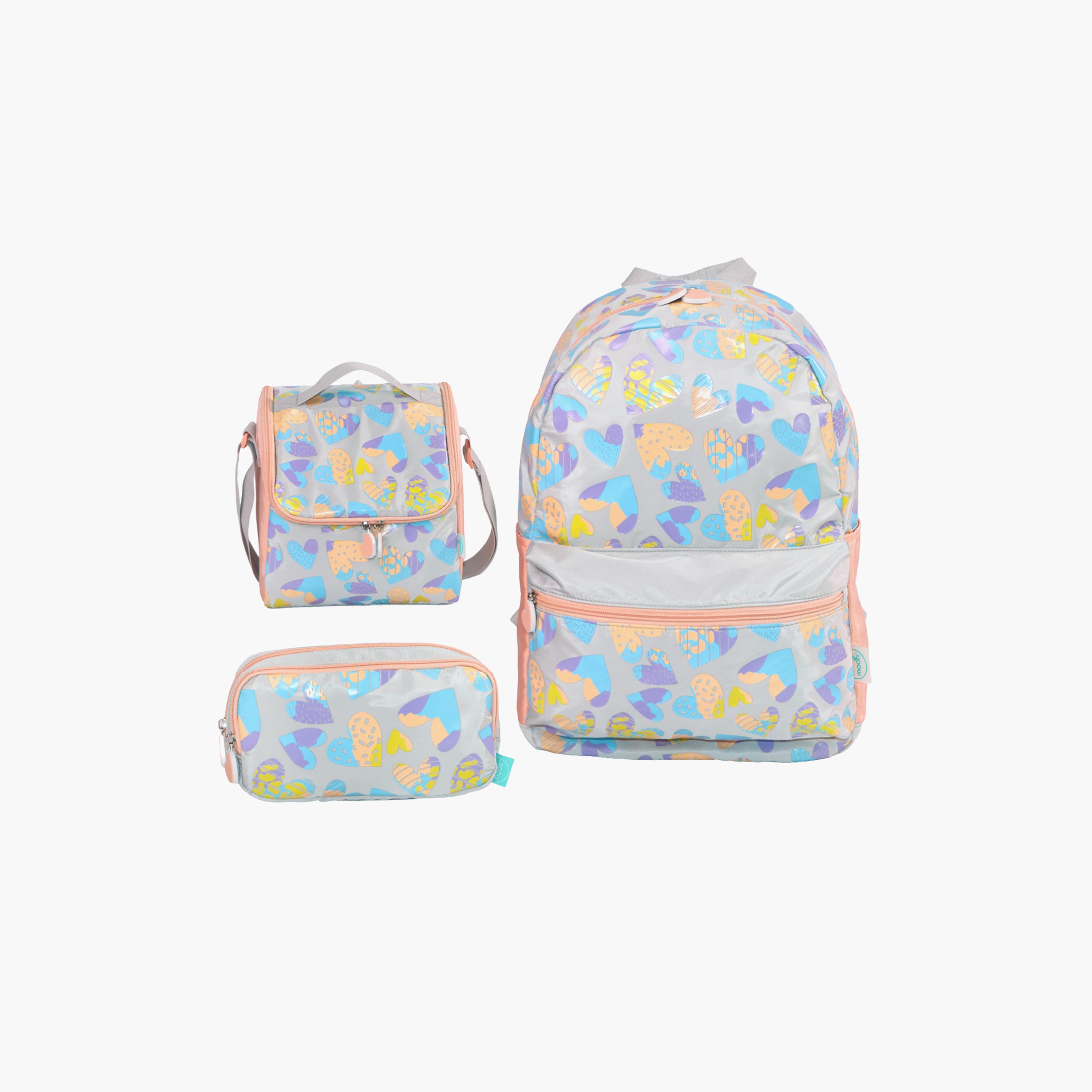 Moon Hearts Trolley Backpack with Lunch Bag & Pencil Case - 16 Inch-school-bagsandbackpacks-trolleybags-image-1