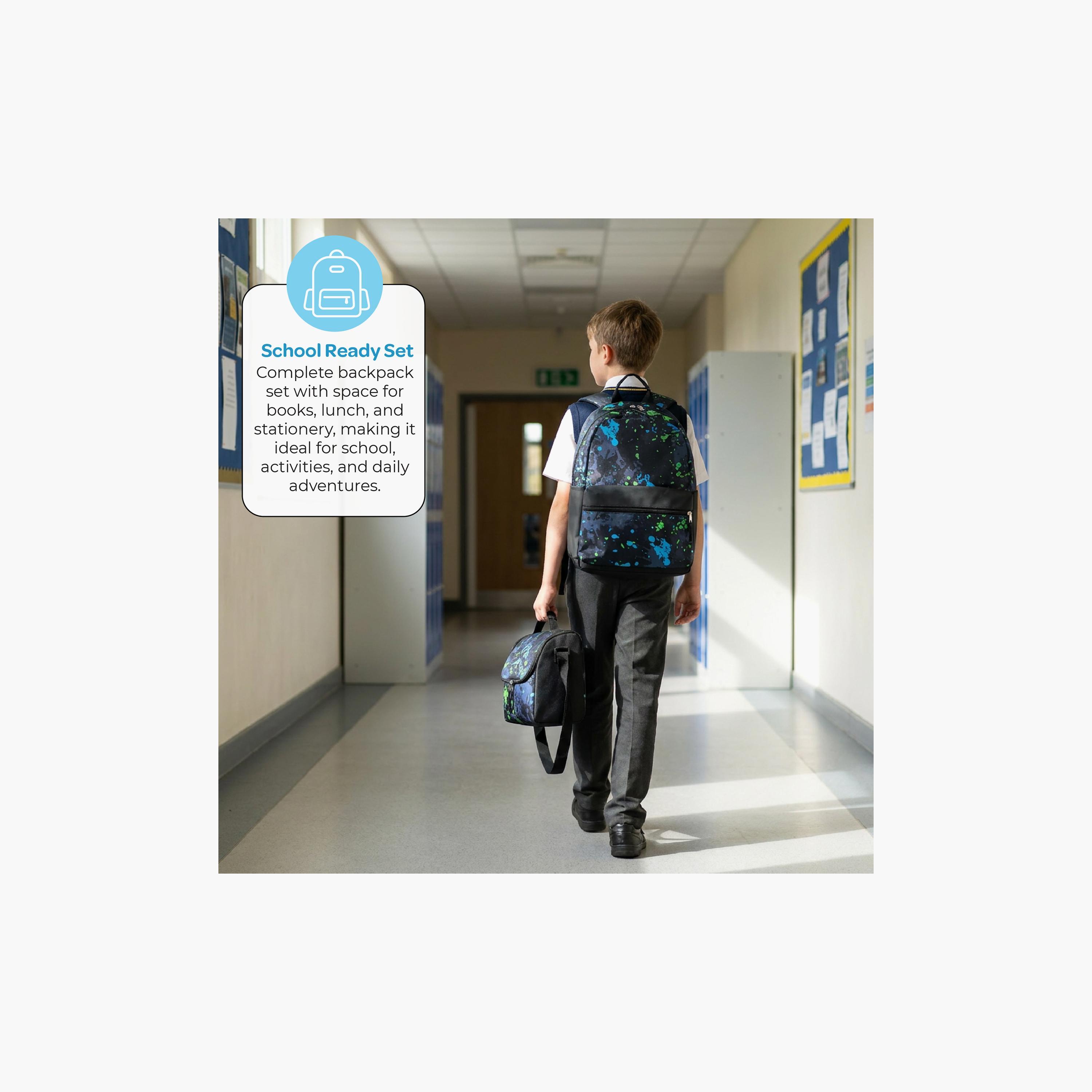 Moon Printed Trolley Backpack with Lunch Bag & Pencil Case - 17 Inch-school-bagsandbackpacks-trolleybags-image-10