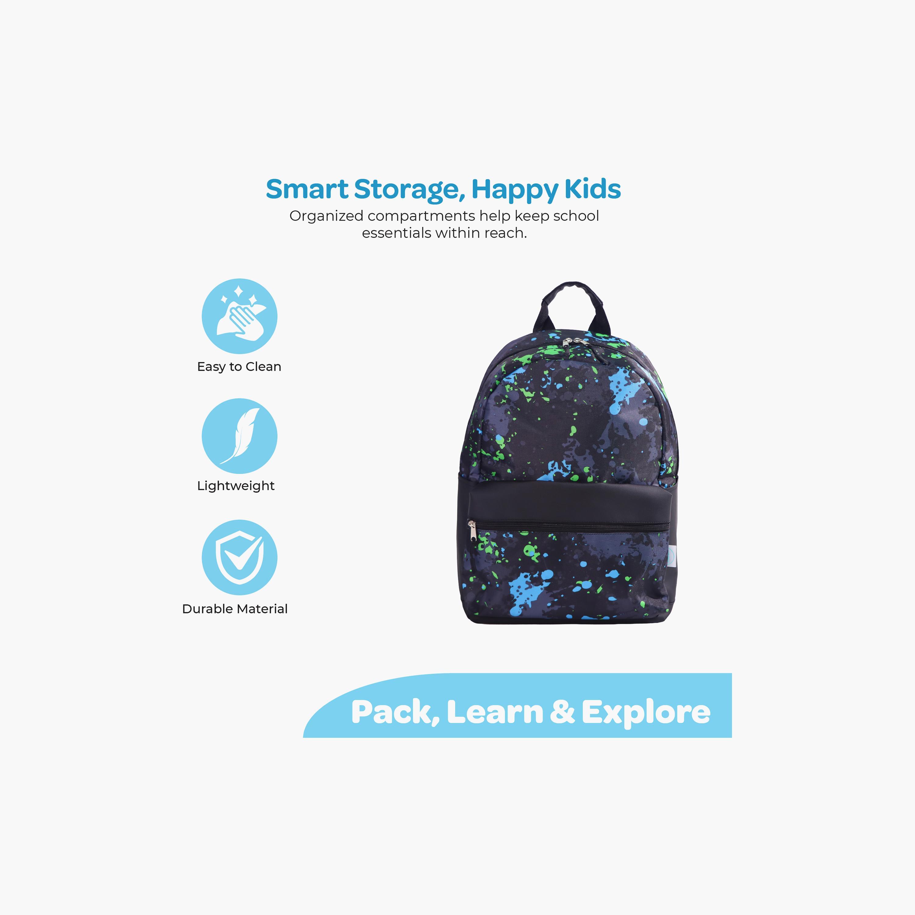 Moon Printed Trolley Backpack with Lunch Bag & Pencil Case - 17 Inch-school-bagsandbackpacks-trolleybags-image-5