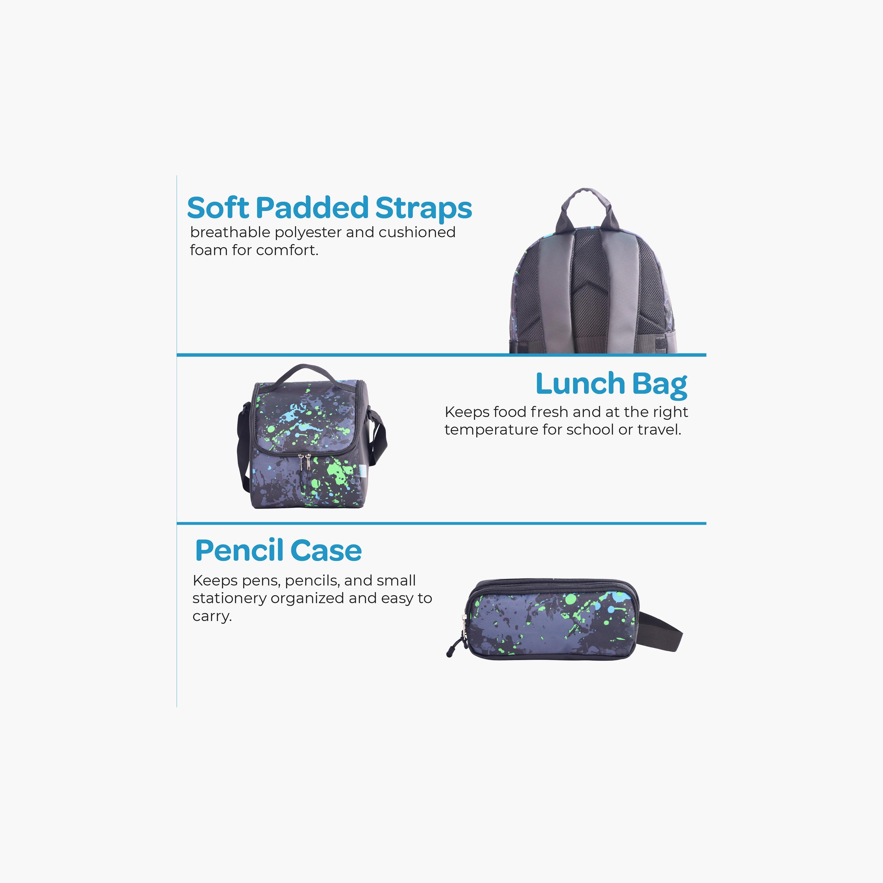 Moon Printed Trolley Backpack with Lunch Bag & Pencil Case - 17 Inch-school-bagsandbackpacks-trolleybags-image-8