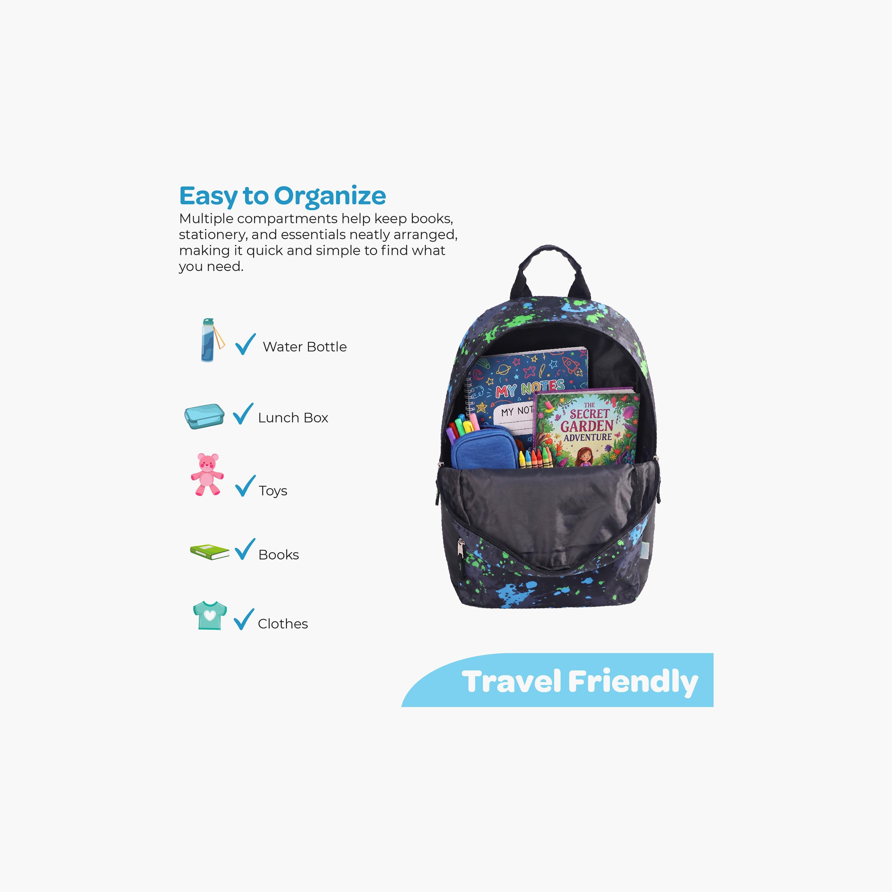 Moon Printed Trolley Backpack with Lunch Bag & Pencil Case - 17 Inch-school-bagsandbackpacks-trolleybags-image-9