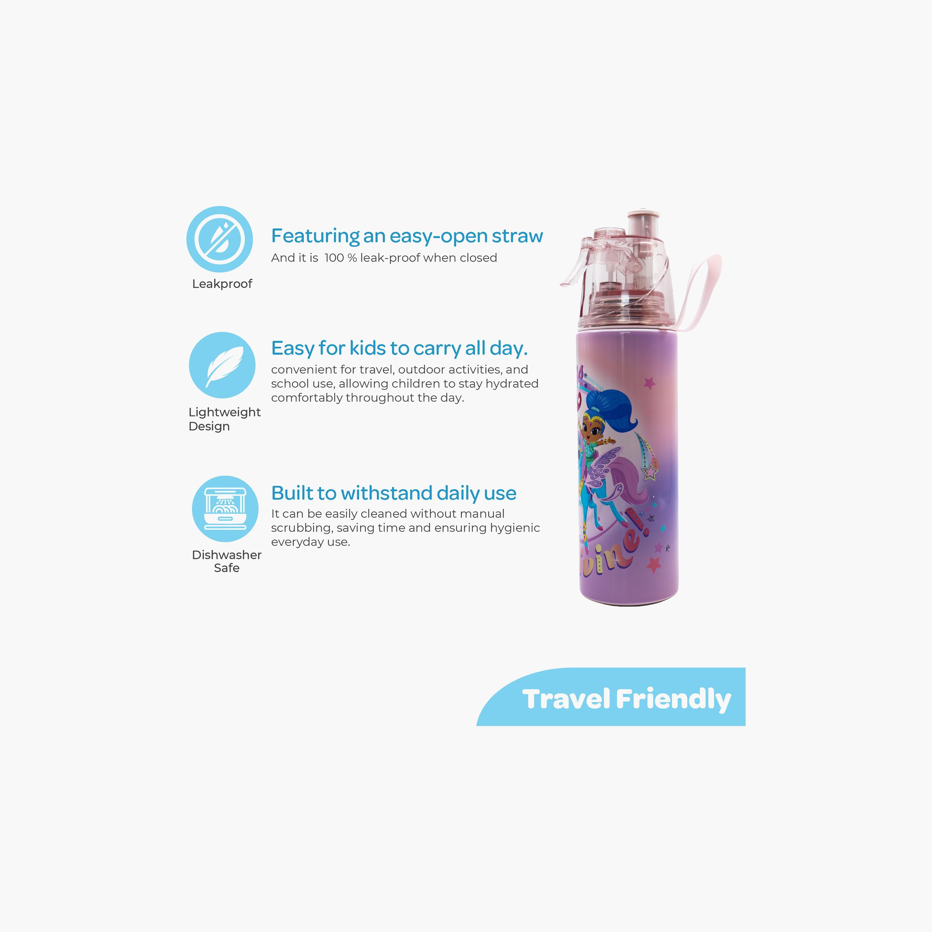 Moon Shimmer & Shine SS Water Bottle with Spray Mist - 500 ml-school-waterbottles-image-5