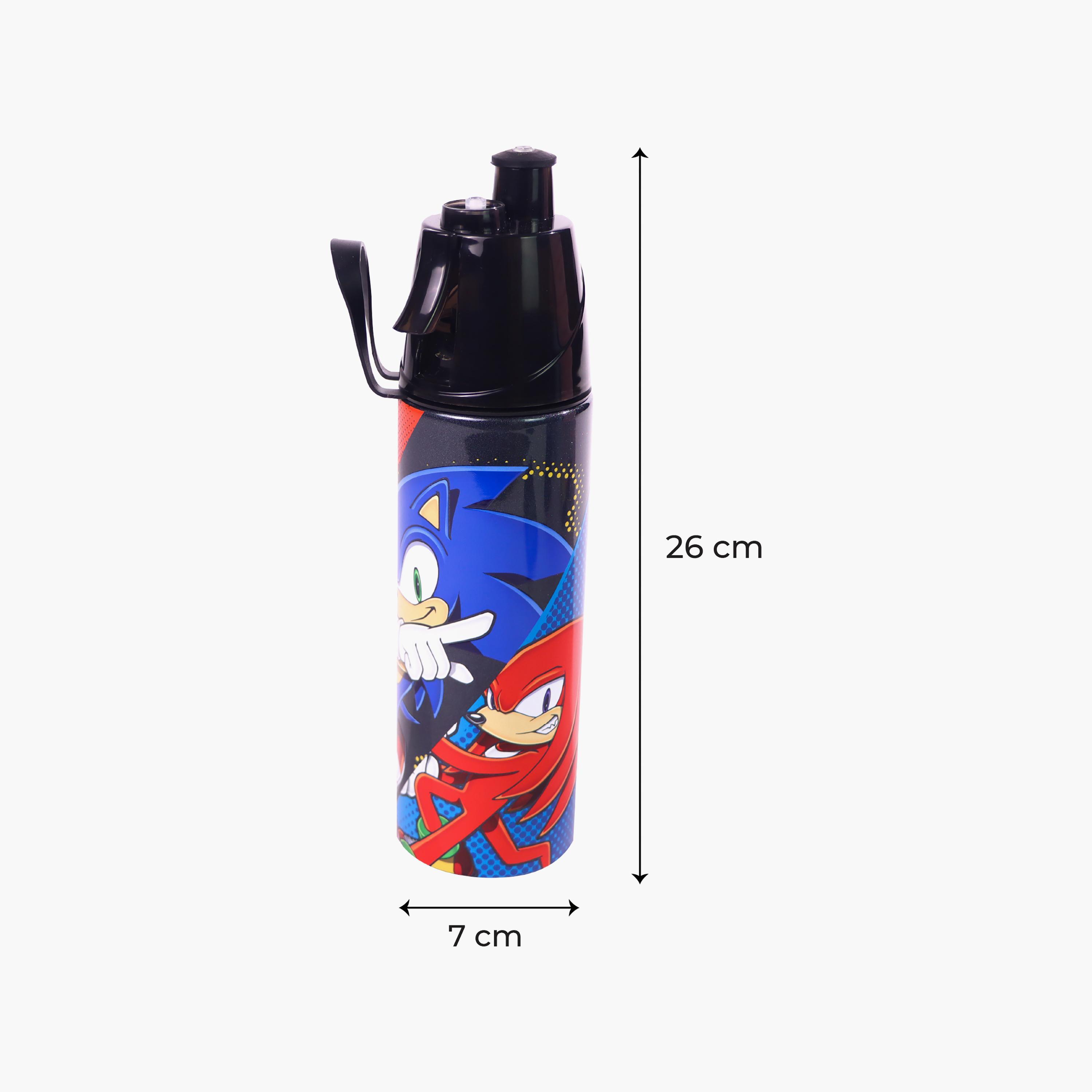 زجاجة ماء من الستانلس ستيل مع بخاخ رذاذ بتصميم سونيك - 500 مل من مون-school-waterbottles-image-3
