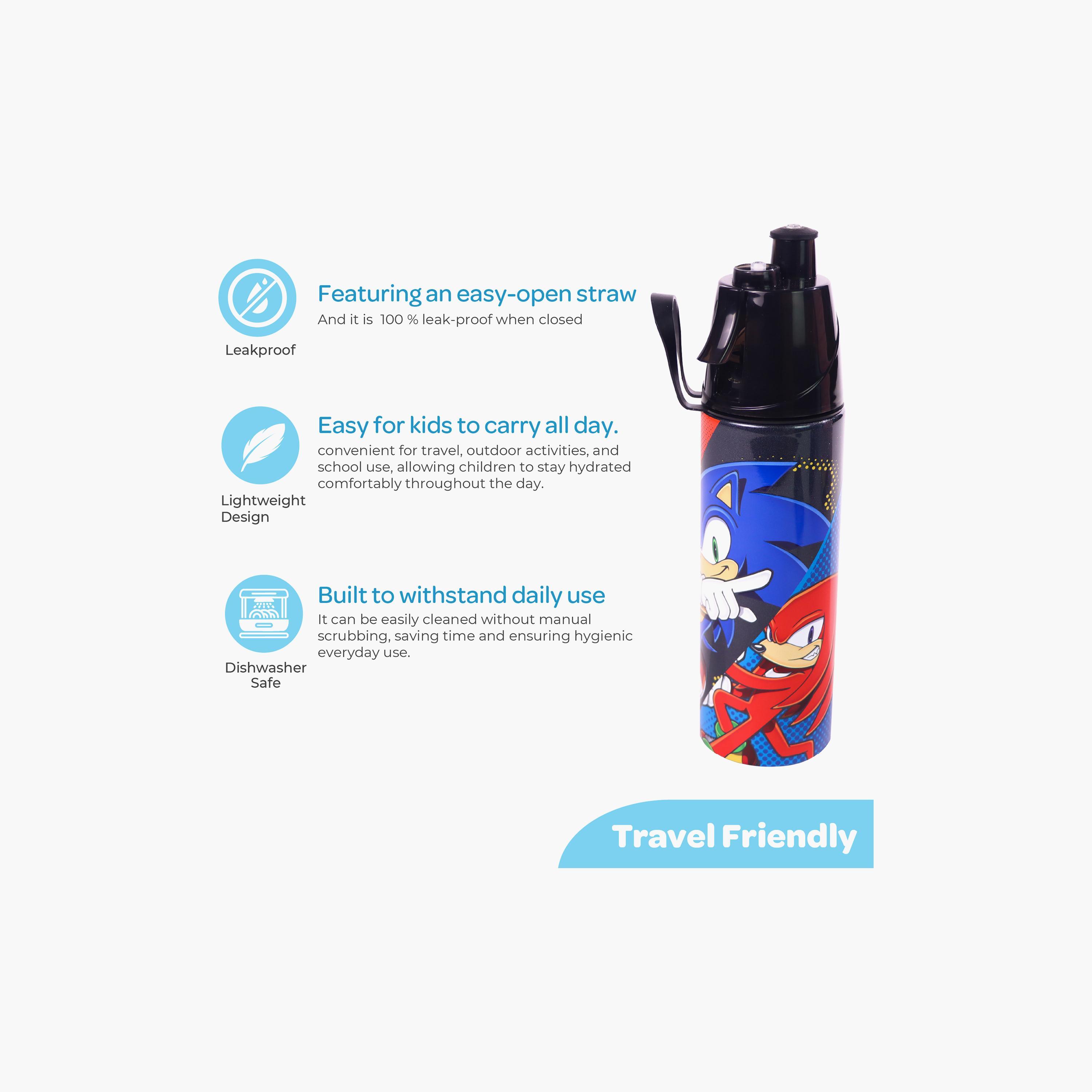 زجاجة ماء من الستانلس ستيل مع بخاخ رذاذ بتصميم سونيك - 500 مل من مون-school-waterbottles-image-5