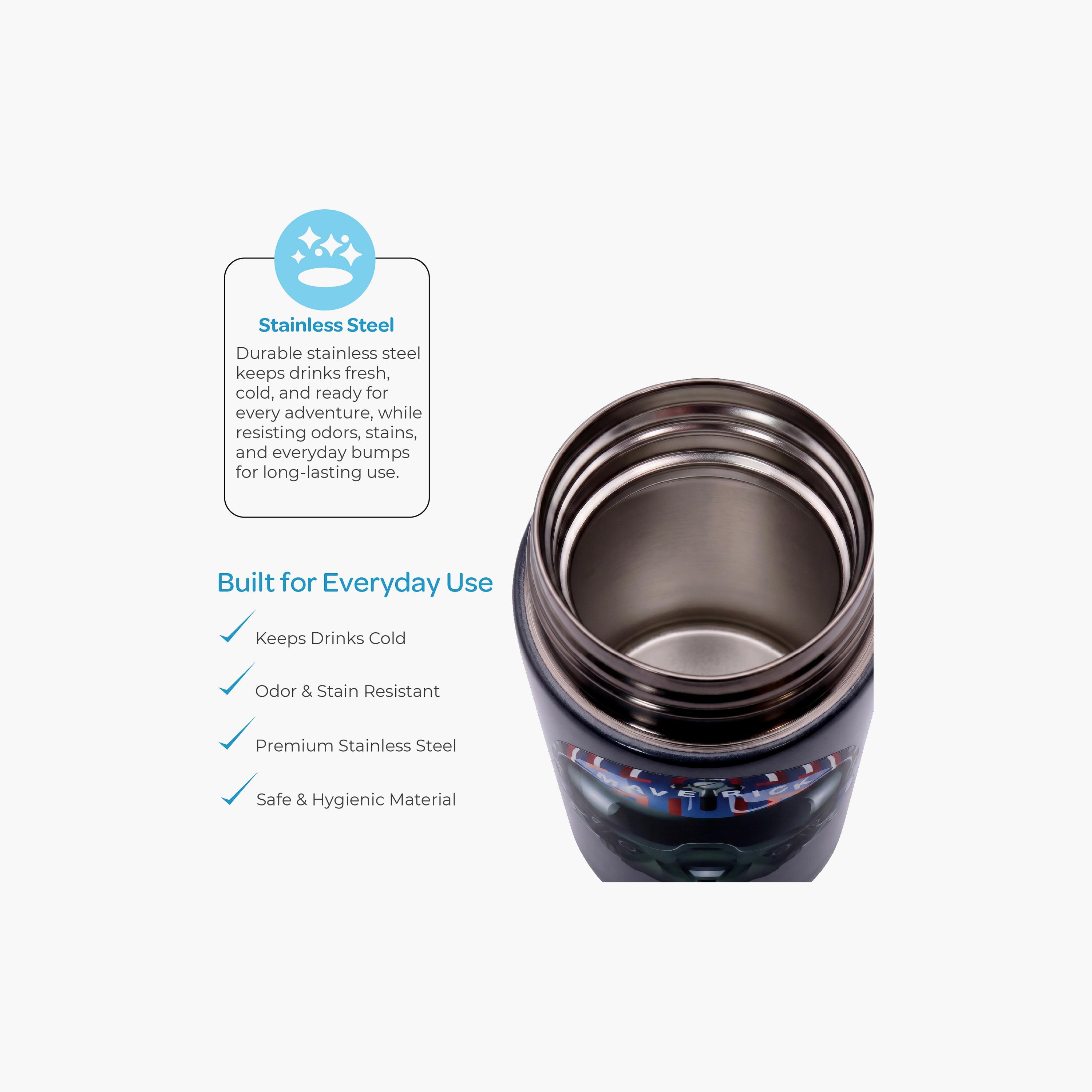 Moon Top Gun SS Water Bottle with Spray Mist - 500 ml-school-waterbottles-image-2
