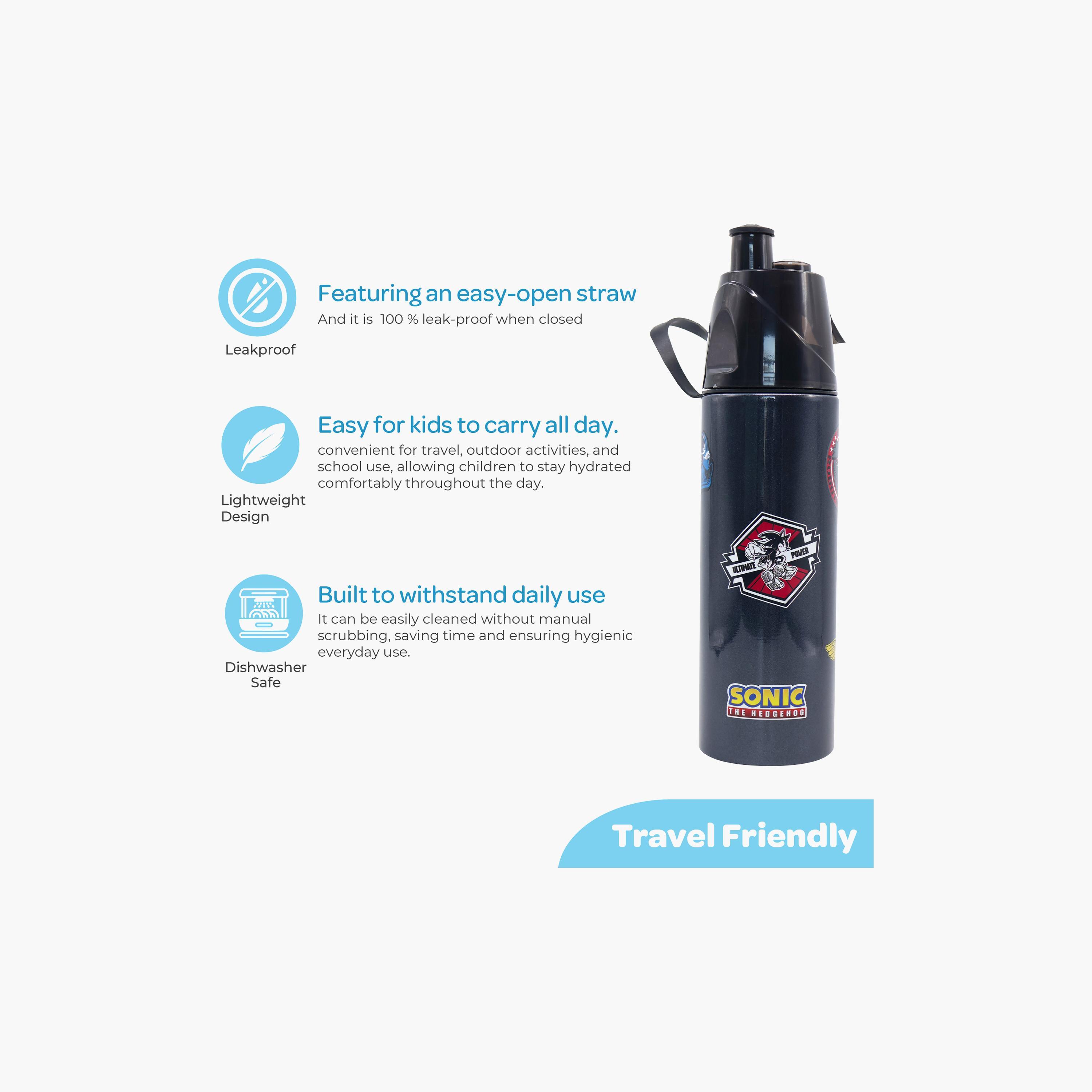 Moon Top Gun SS Water Bottle with Spray Mist - 500 ml-school-waterbottles-image-5