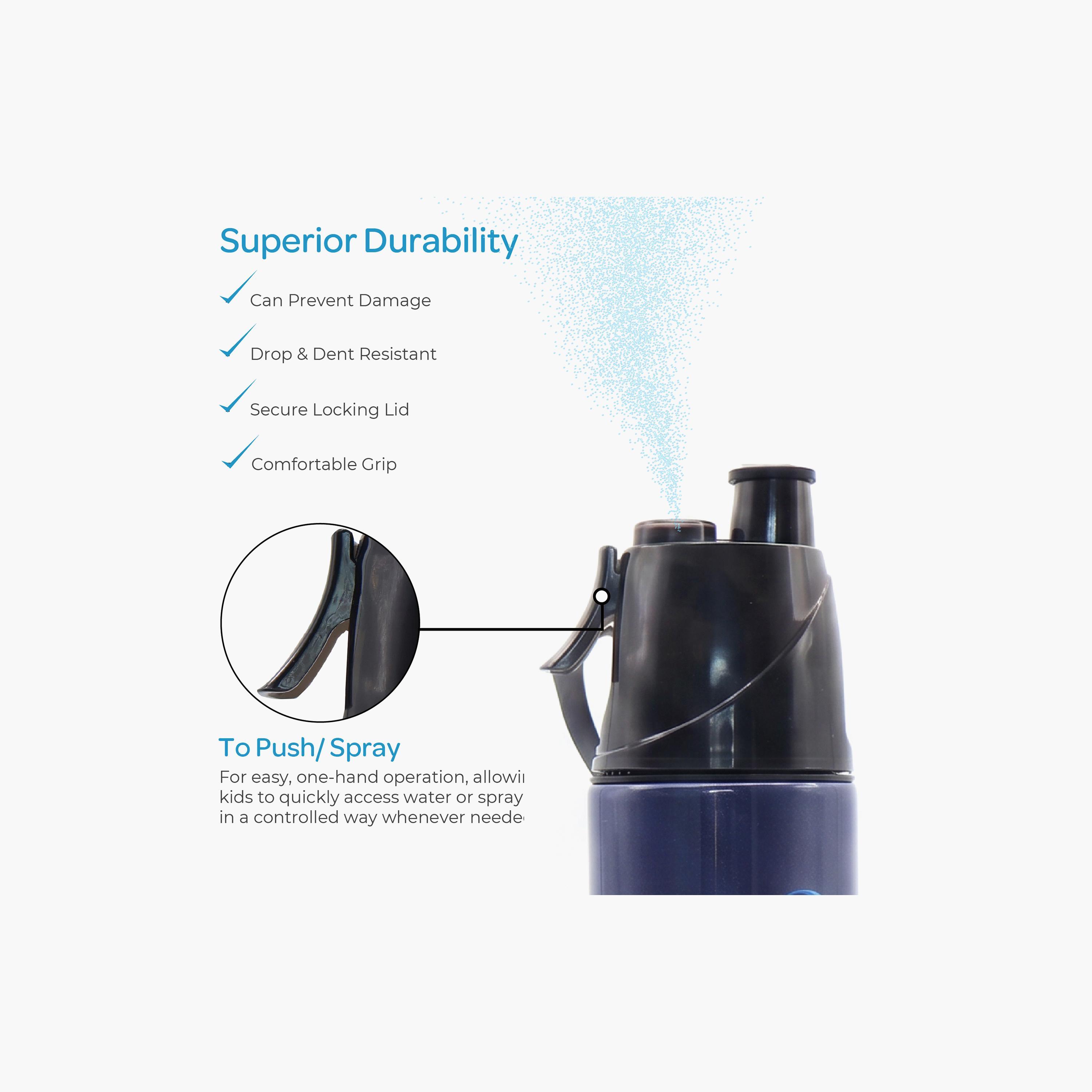 Moon Top Gun SS Water Bottle with Spray Mist - 500 ml-school-waterbottles-image-7