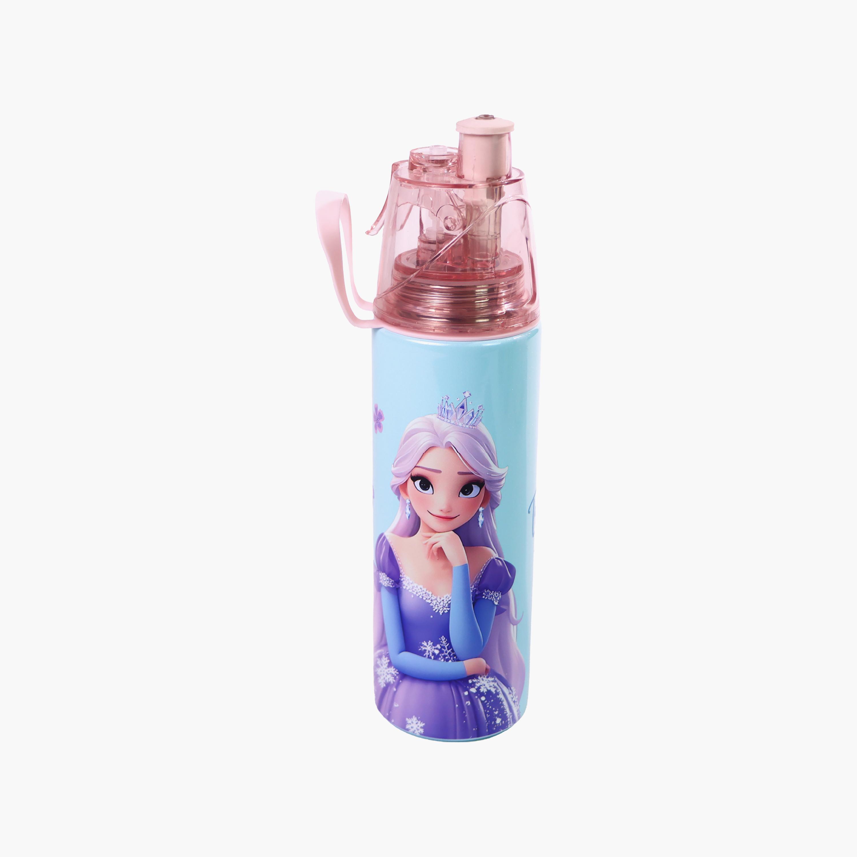 Moon Elsa Frozen SS Water Bottle with Spray Mist - 500 ml-school-waterbottles-image-1