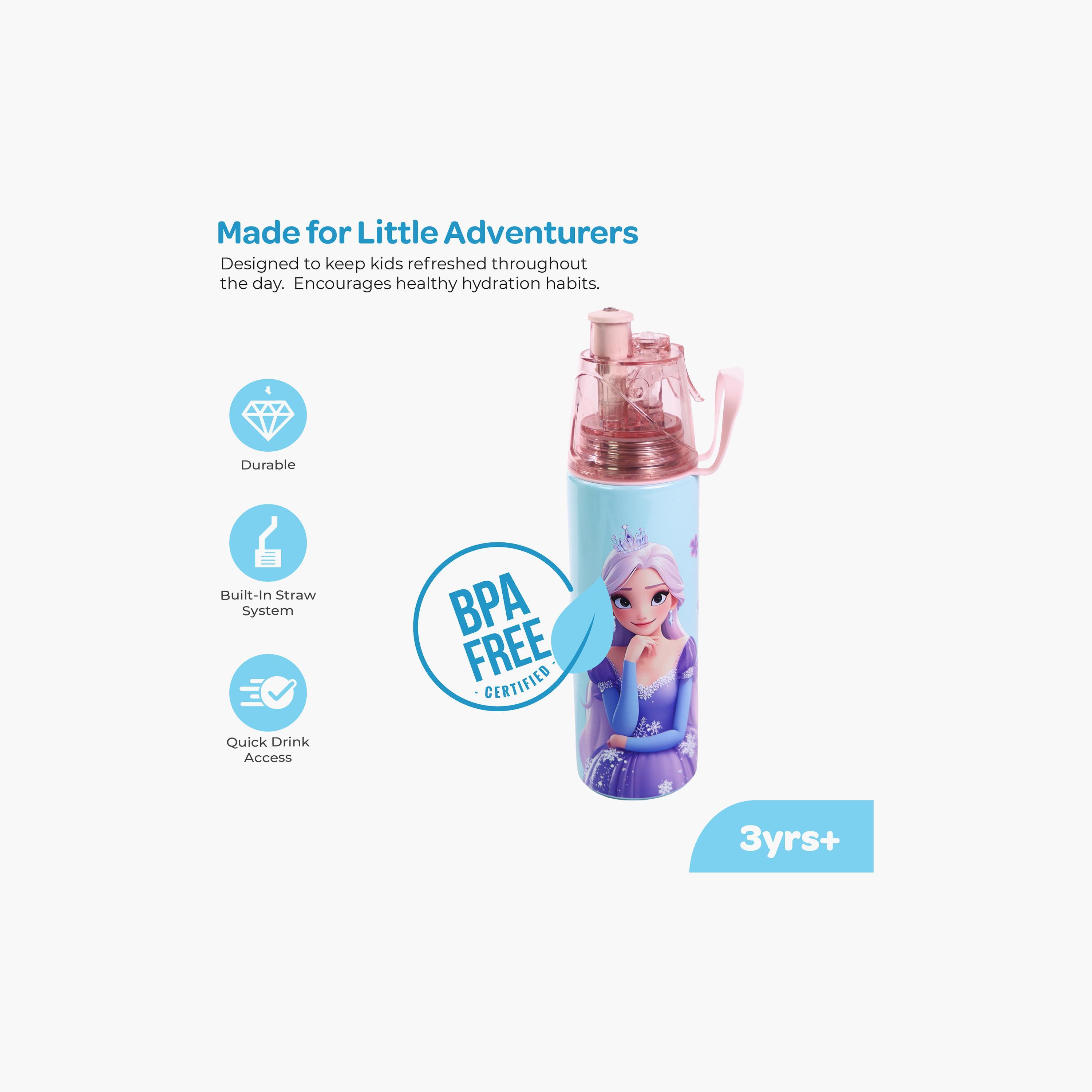 Moon Elsa Frozen SS Water Bottle with Spray Mist - 500 ml-school-waterbottles-image-4
