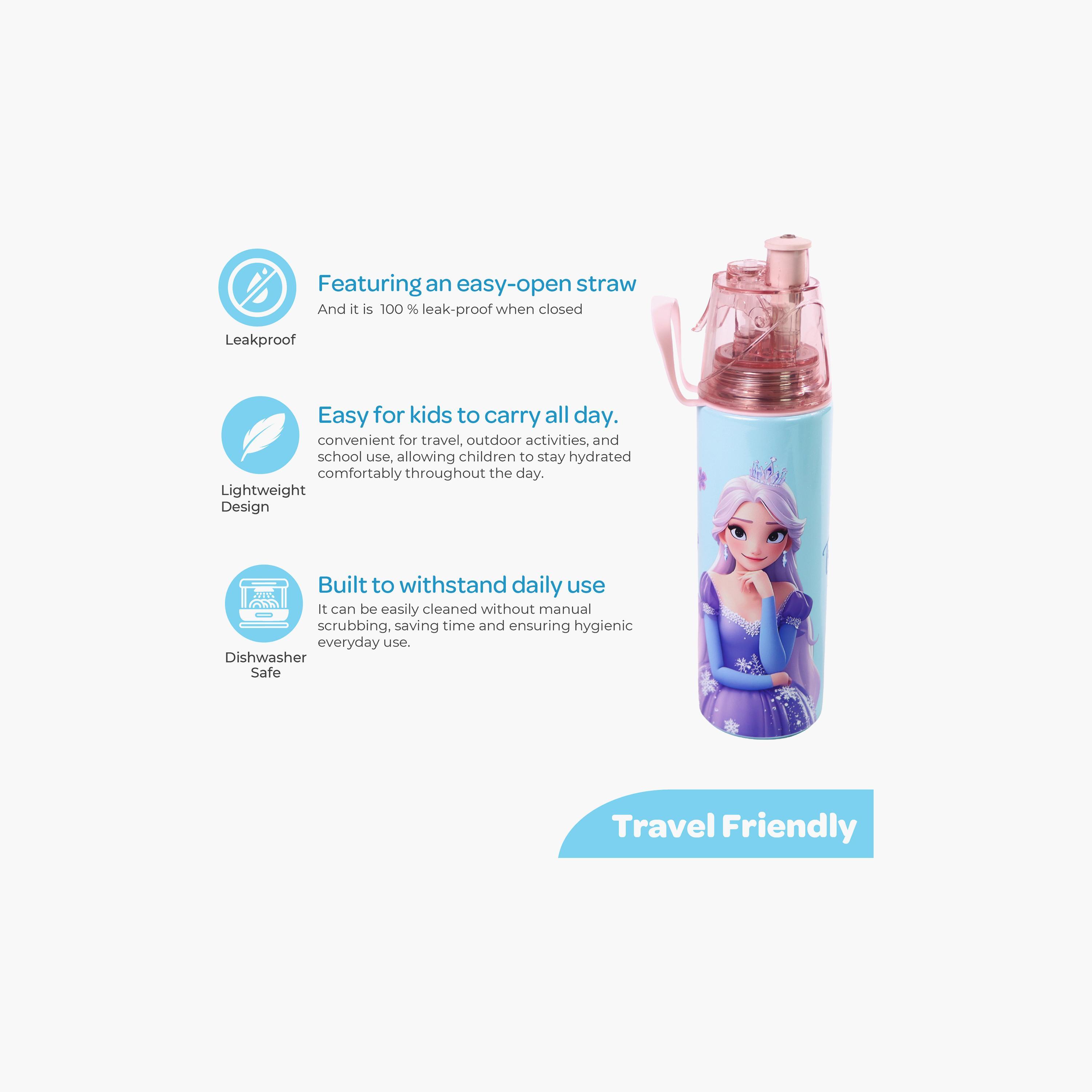 Moon Elsa Frozen SS Water Bottle with Spray Mist - 500 ml-school-waterbottles-image-5