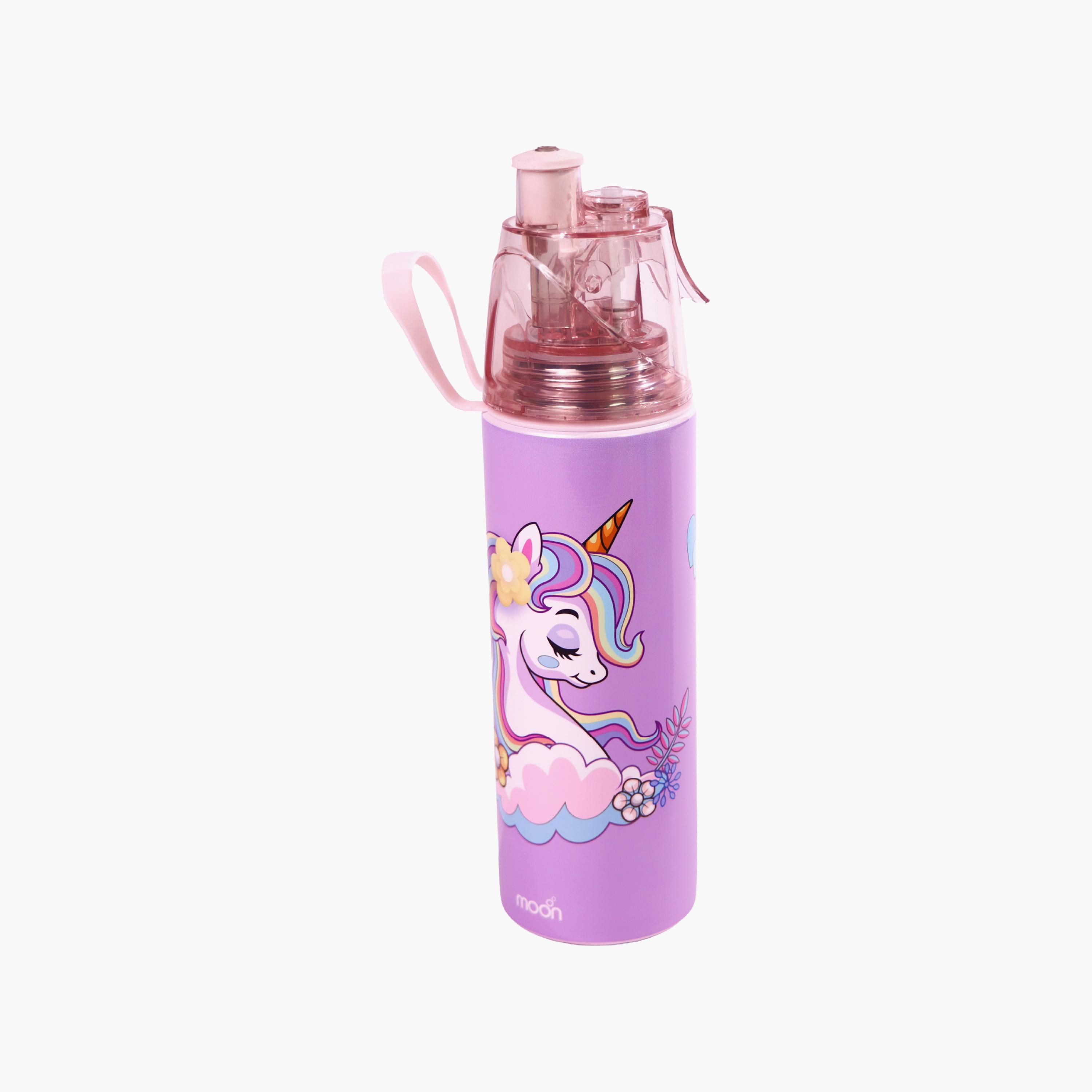 Moon Unicorn SS Water Bottle with Spray Mist - 500 ml-school-waterbottles-image-1