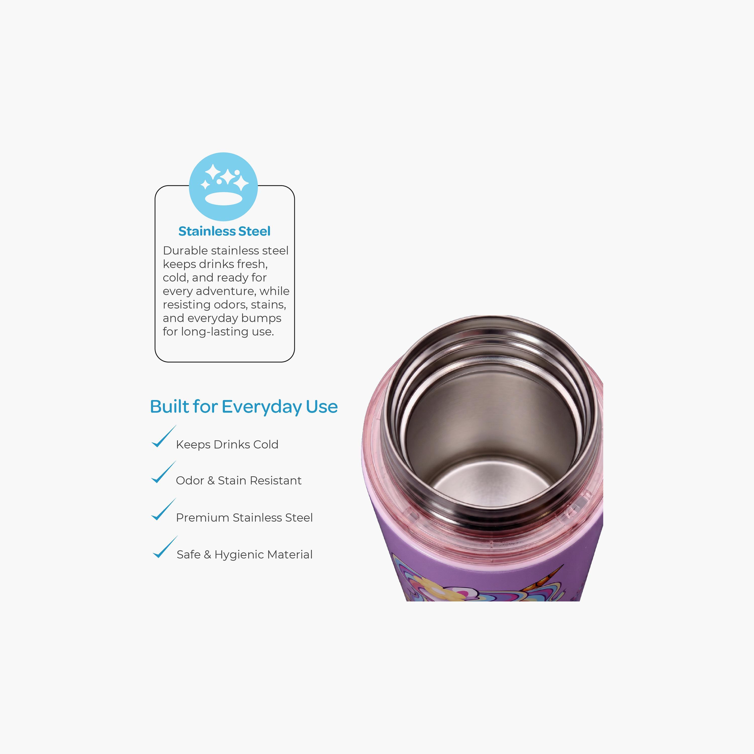 Moon Unicorn SS Water Bottle with Spray Mist - 500 ml-school-waterbottles-image-2