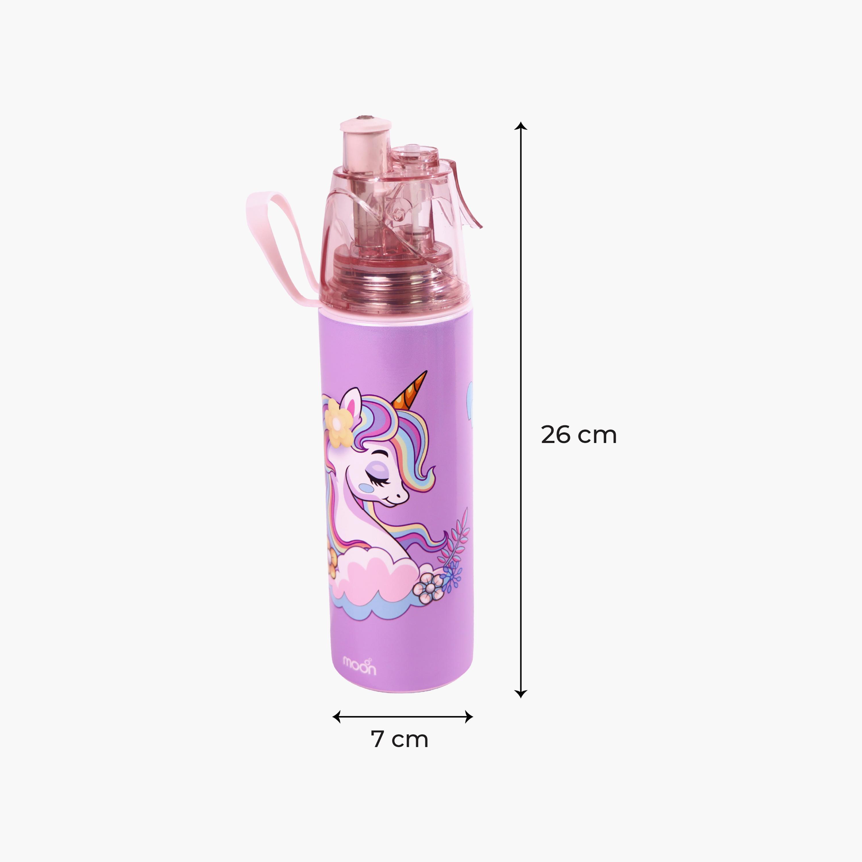 Moon Unicorn SS Water Bottle with Spray Mist - 500 ml-school-waterbottles-image-3
