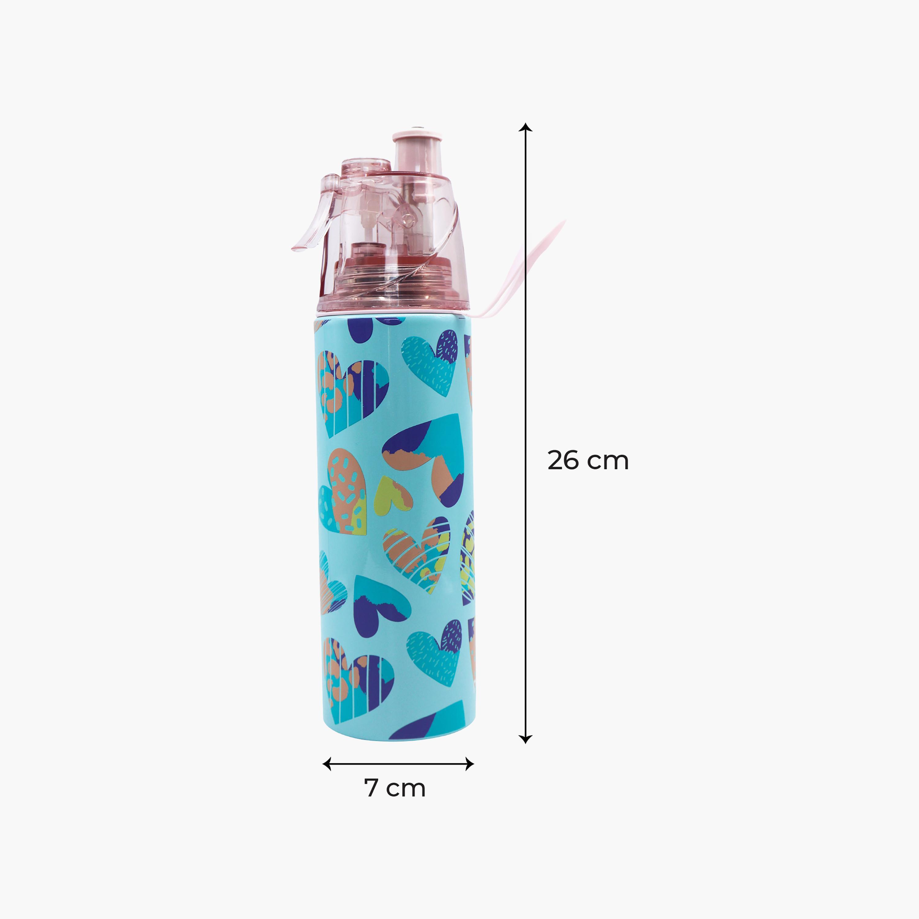 Moon Hearts SS Water Bottle with Spray Mist - 500 ml-school-waterbottles-image-3