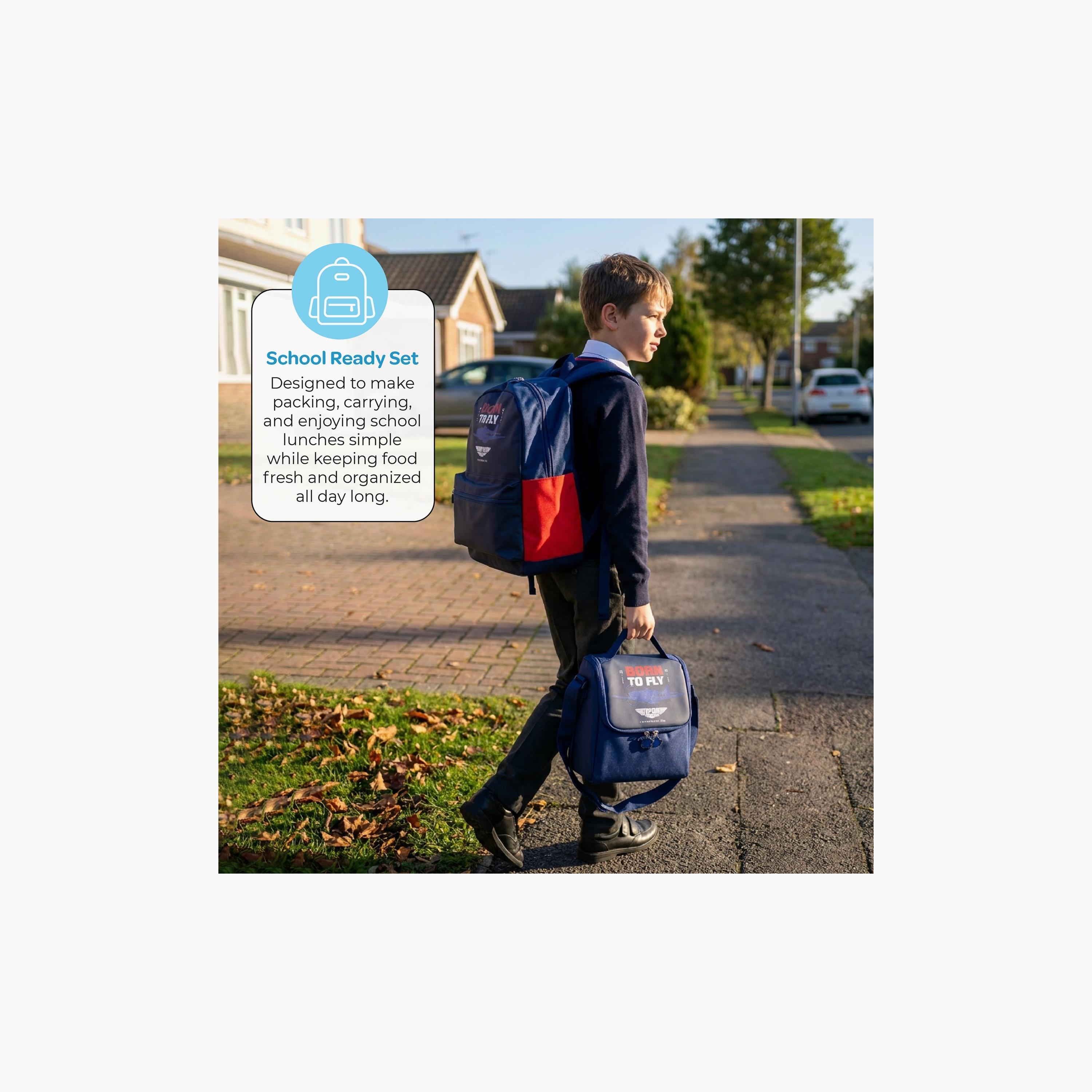 صندوق غداء (لانش بوكس) معزول ومضاد للتسريب من الستانلس ستيل بتصميم (بورن تو فلاي) من مون-school-lunchessentials-lunchboxes-image-8