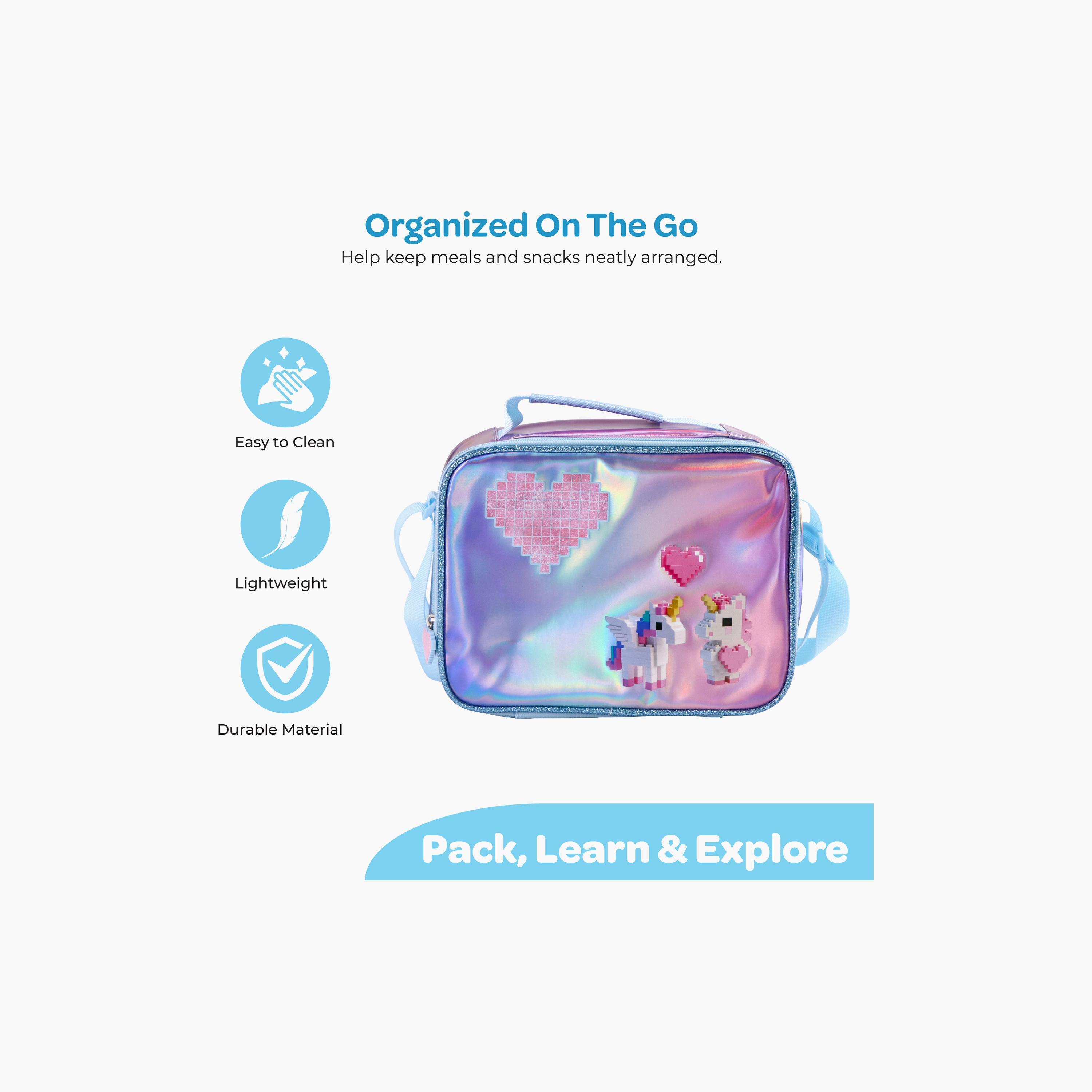 حقيبة غداء معزولة ومضادة للتسريب بتتصميم وحيد القرن (يونيكورن) من مون-school-lunchessentials-lunchbags-image-3